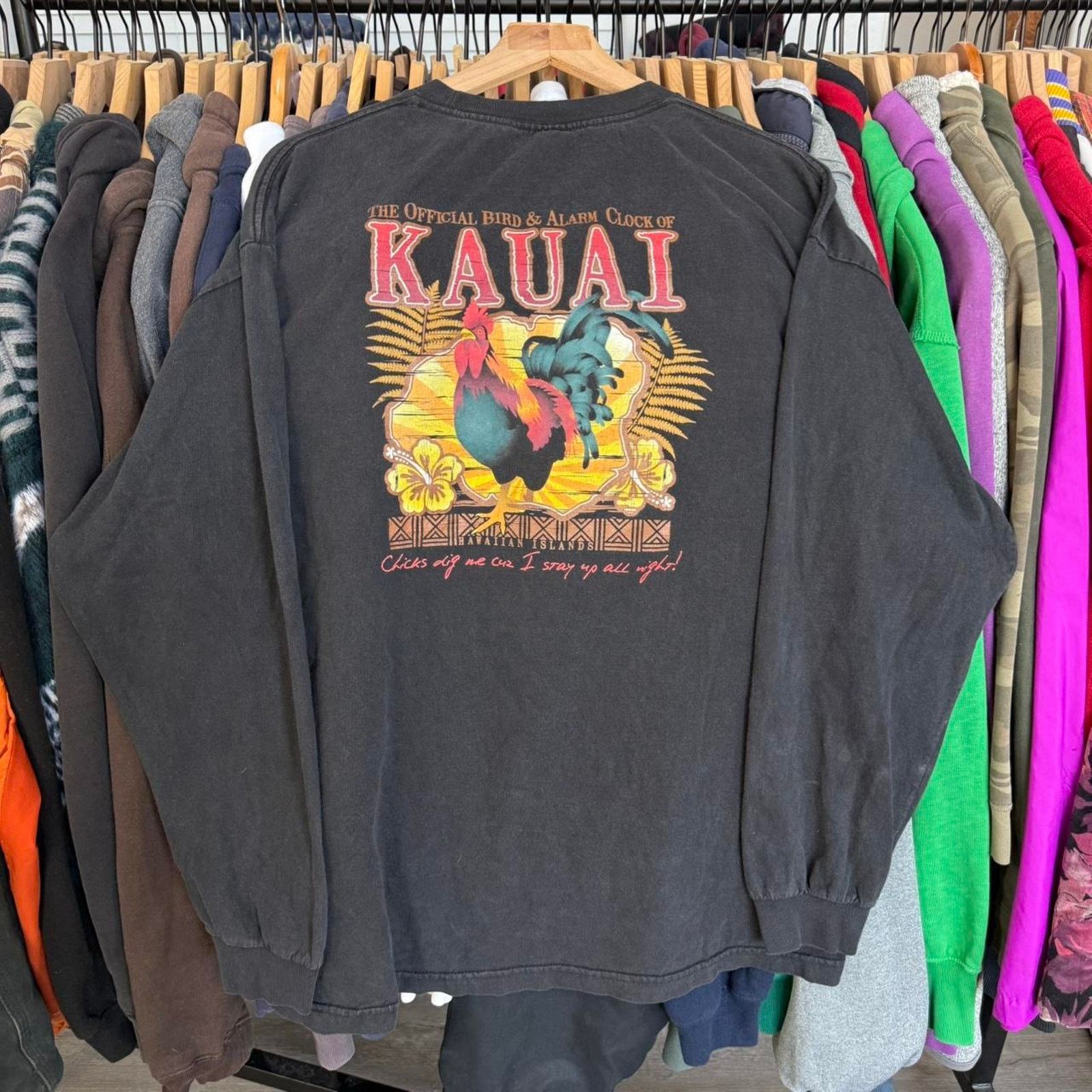 Other Vintage Y2K Kauai Rooster Long Sleeve Tee Black Size US XL / EU 56 / 4 - 2 Thumbnail