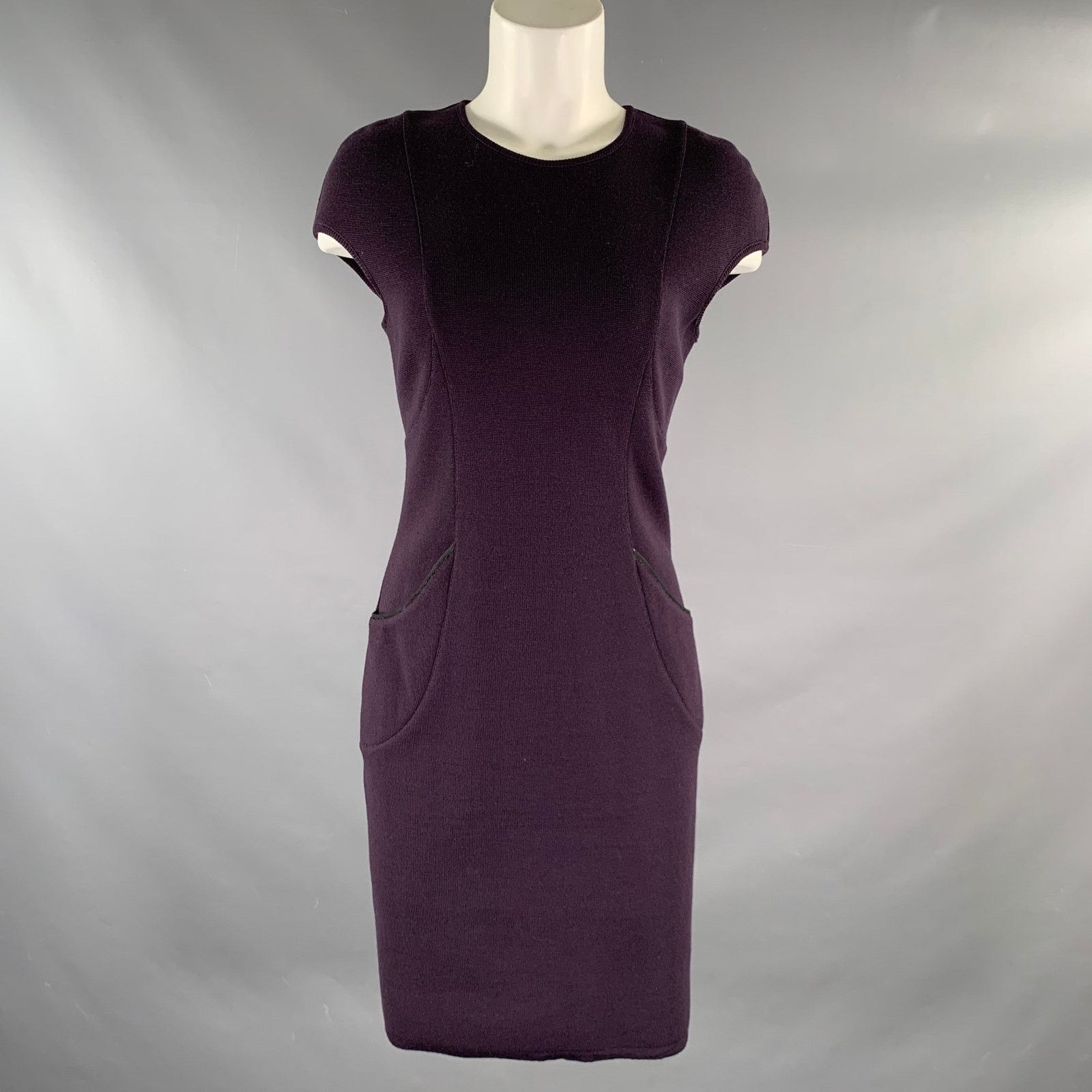 Other LIL Size S Purple Cotton Blend Knitted Shift Dress Size S / US 4 / IT 40 - 1 Thumbnail