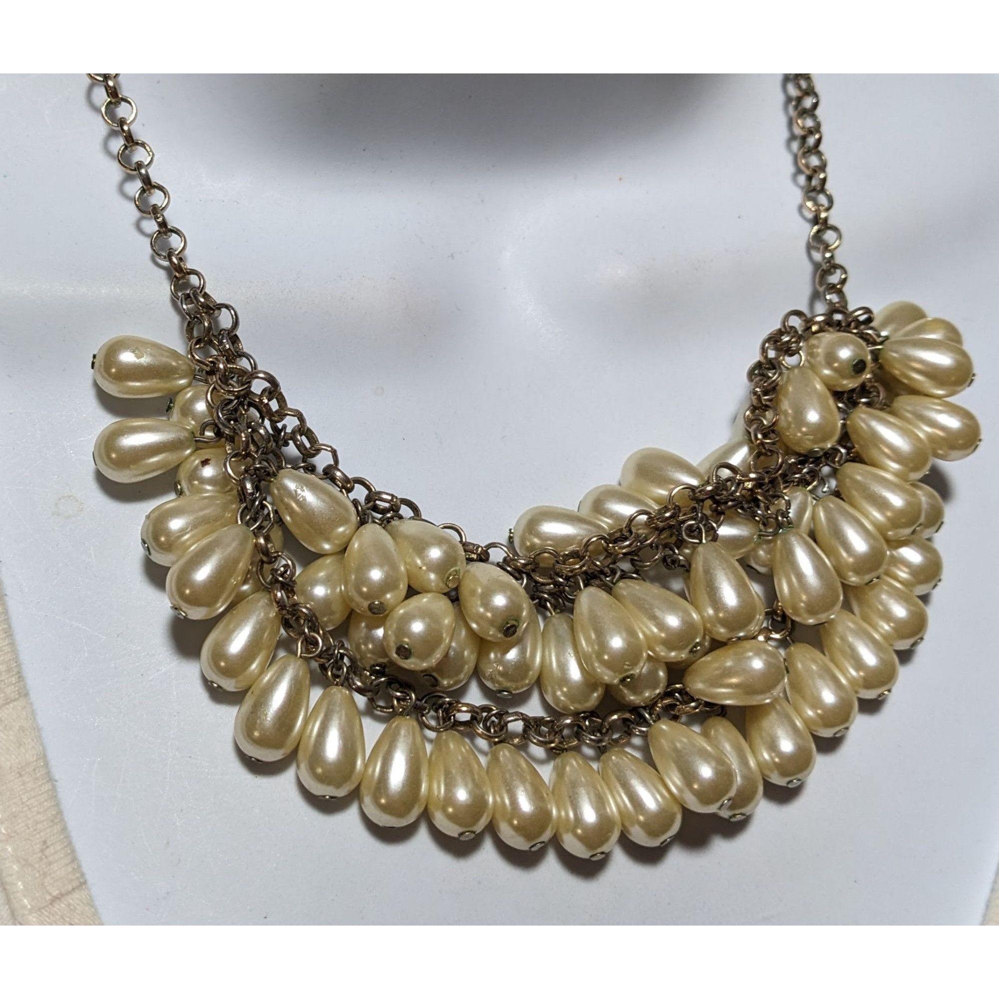 Other Teardrop Pearl Triple Layer Fringe Necklace Size ONE SIZE - 6 Thumbnail