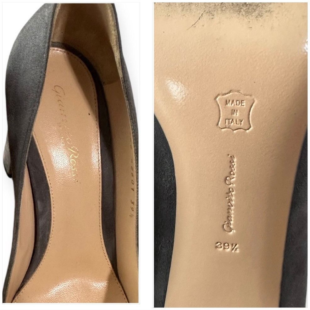Gianvito Rossi Gianvito Rossi Round Toe 85mm Block Heel Pumps, Gray Suede, Size US 9.5 / IT 39.5 - 10 Thumbnail