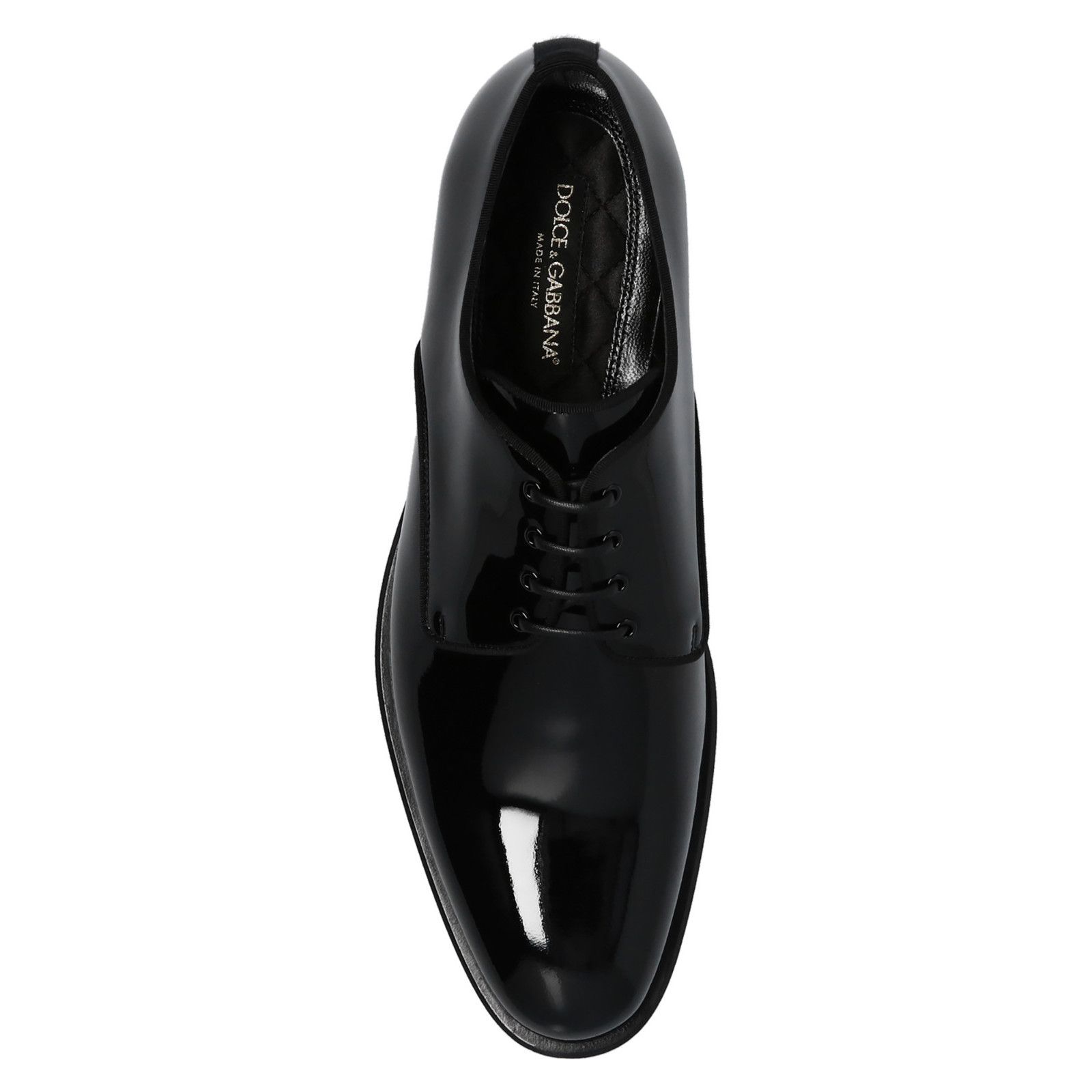 DOLCE&GABBANA Black Patent Leather Derby Shoes New & Authent