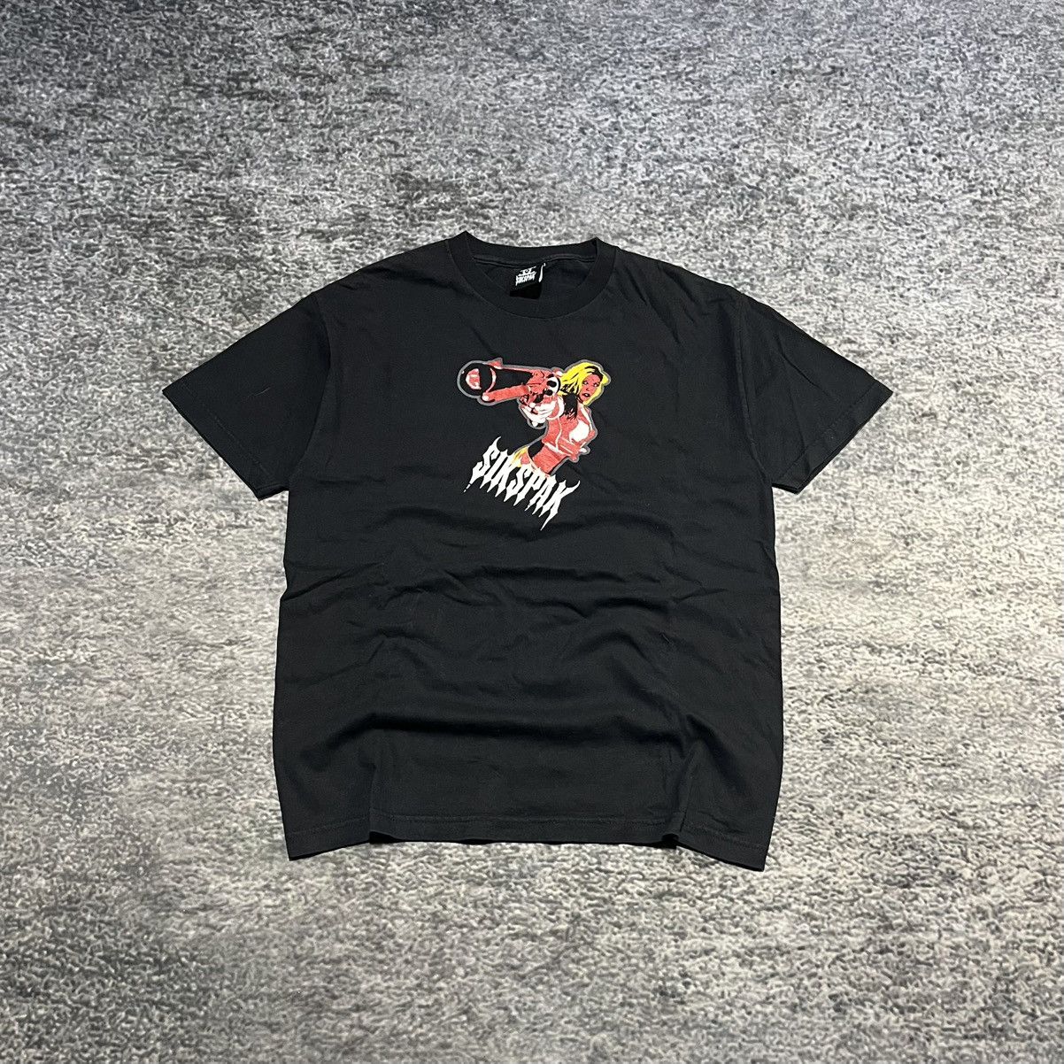 Vintage VINTAGE 90s SIKSPAK GRUNGE SKATER BLACK T SHIRT SIZE LARGE Size US L / EU 52-54 / 3 - 1 Thumbnail
