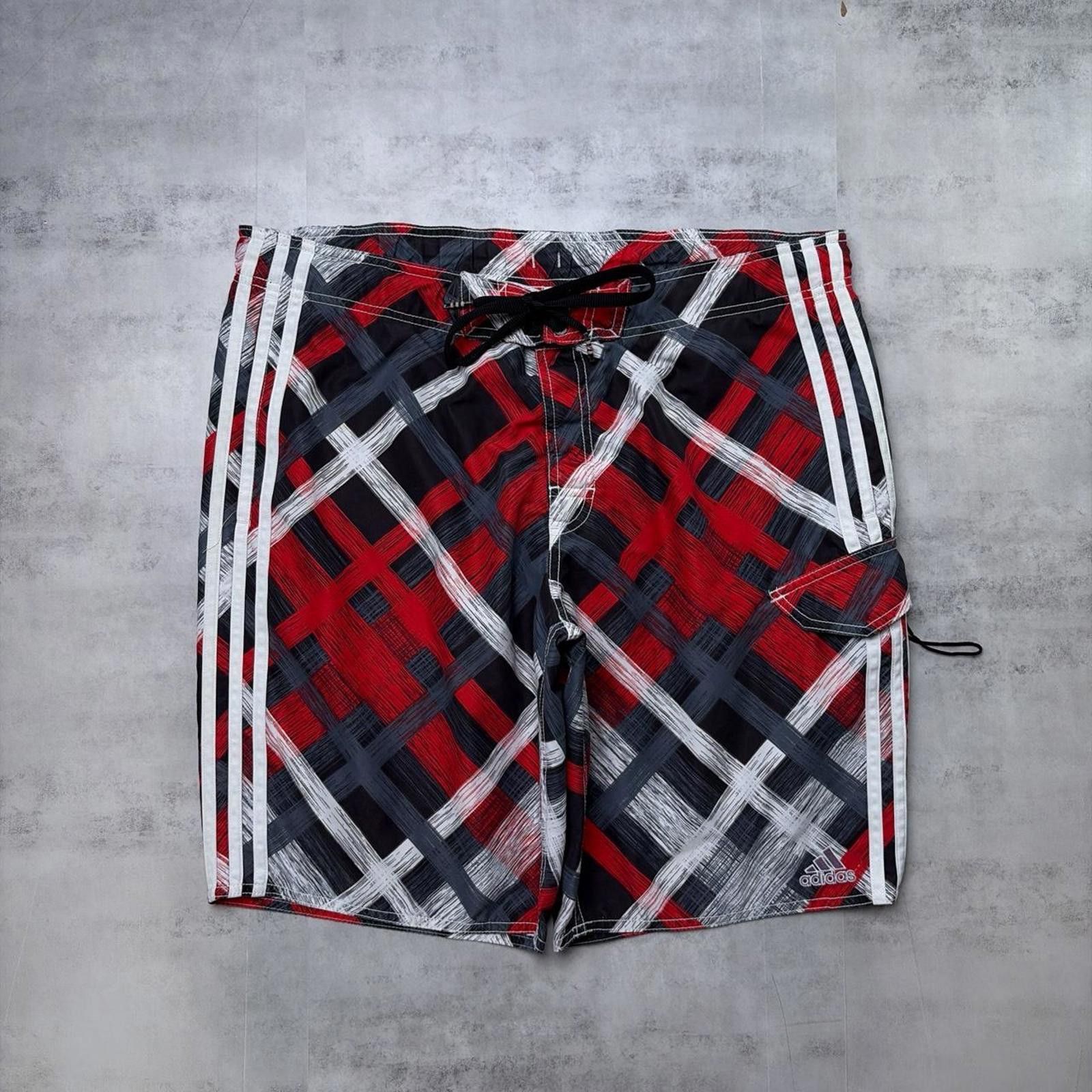 Adidas Vintage Red Adidas Grunge Plaid Baggy Surf Board Shorts Size US 34 / EU 50 - 1 Thumbnail