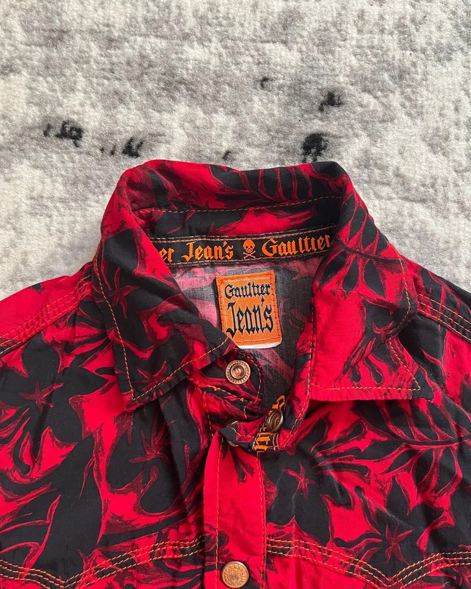 Jean Paul Gaultier × Vintage 90s Jean Paul Gaultier 'Jeans' Hawaiian Shirt Size S / US 4 / IT 40 - 2 Thumbnail