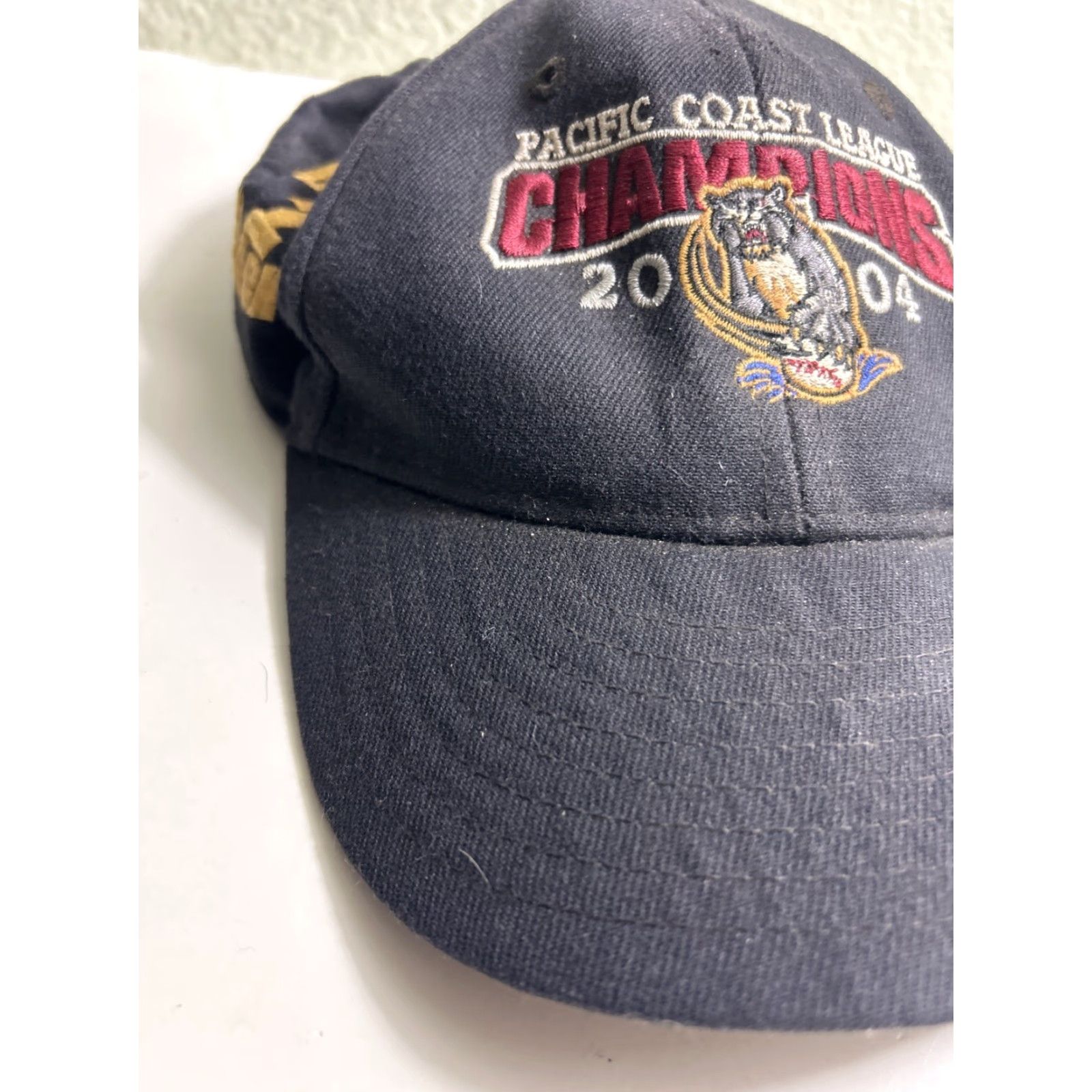 New Era VINTAGE New Era Sacramento Rivercats 2004 Champions Hat Adjustable Strap Dirty Stained Men Black Baseball Cap Adjustable Strap Champions Logo Size ONE SIZE - 2 Thumbnail