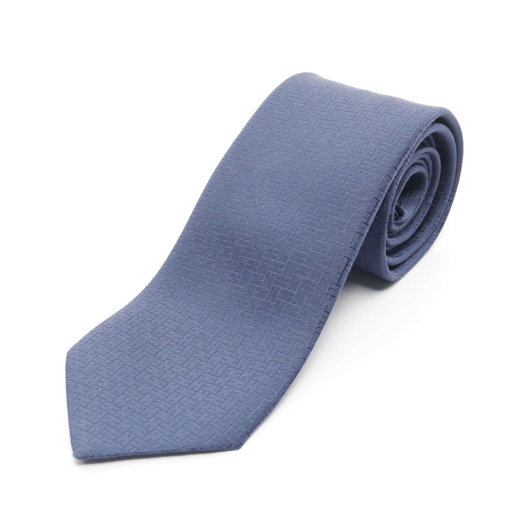 Hermes Hermes H Pattern Tie Silk Dark Blue Size ONE SIZE - 1 Thumbnail