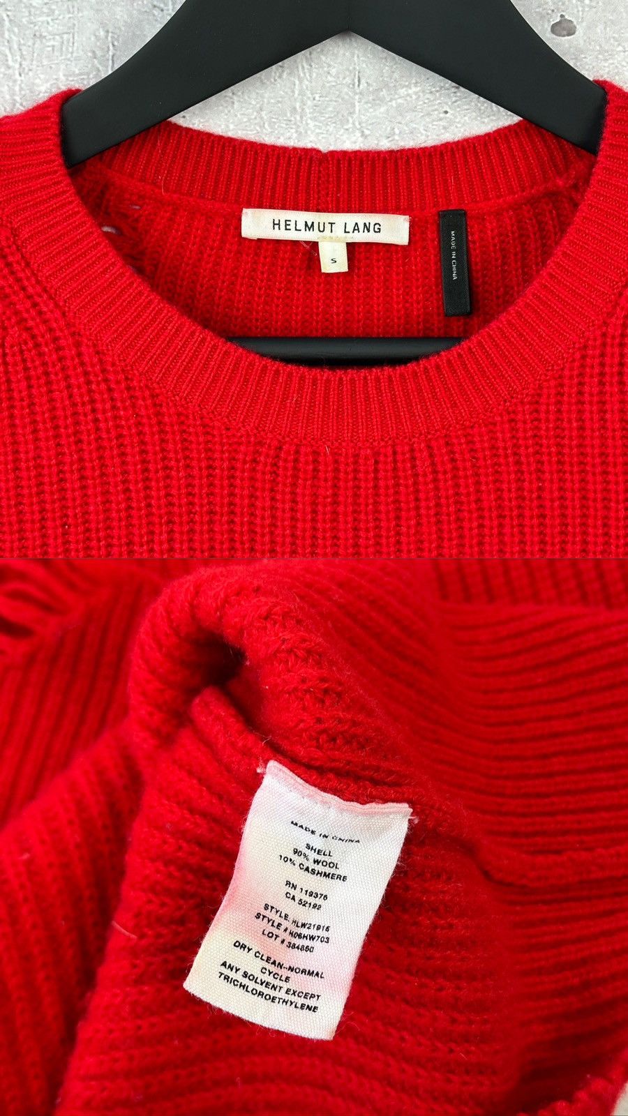 Helmut Lang × Vintage Helmut Lang Distressed Knit Red Sweater Size US M / EU 48-50 / 2 - 9 Thumbnail