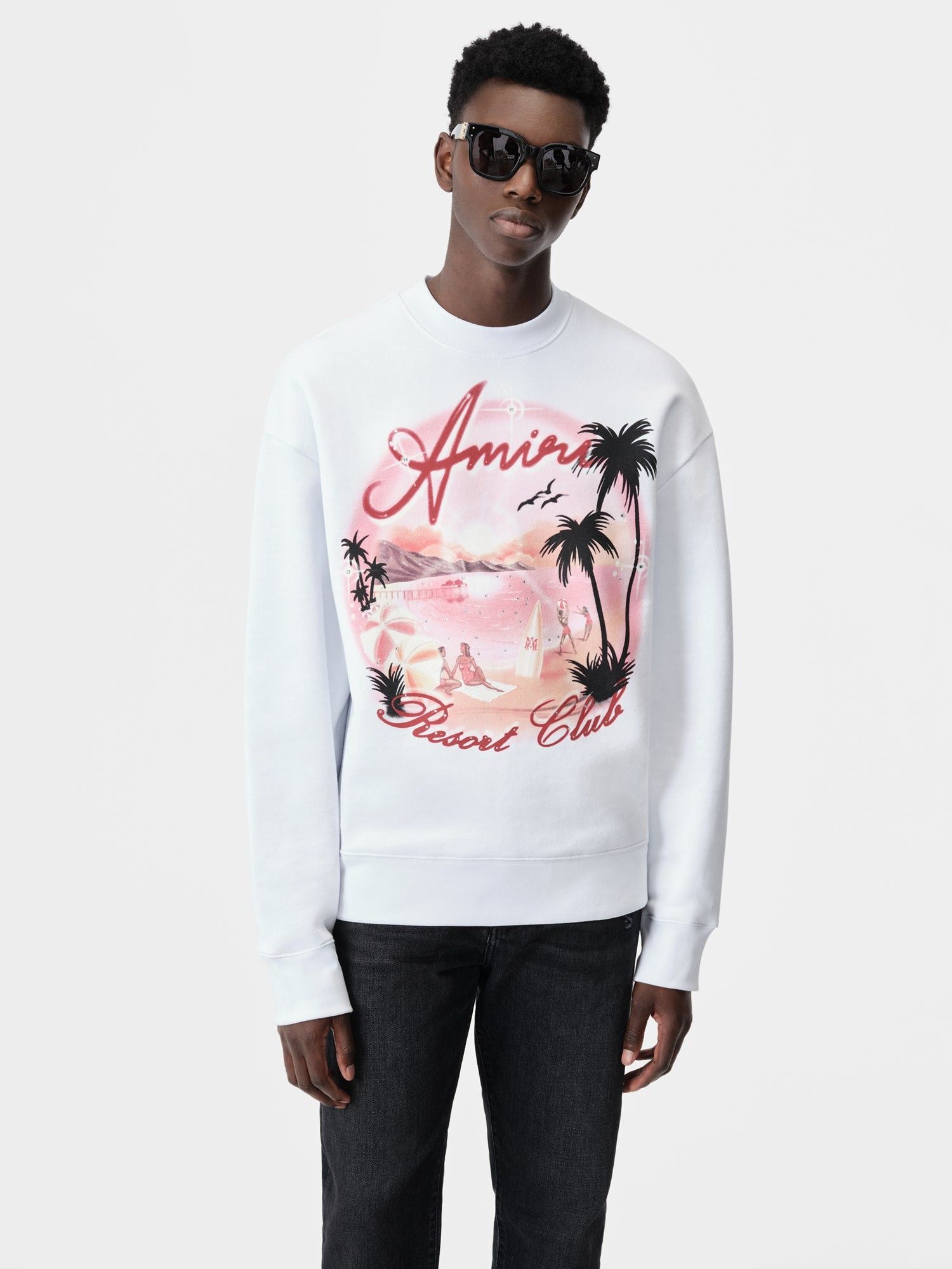 Amiri o1s1wg110625 Paradise Airbrush Sweatshirt in Multicolor Size US XL / EU 56 / 4 - 3 Thumbnail