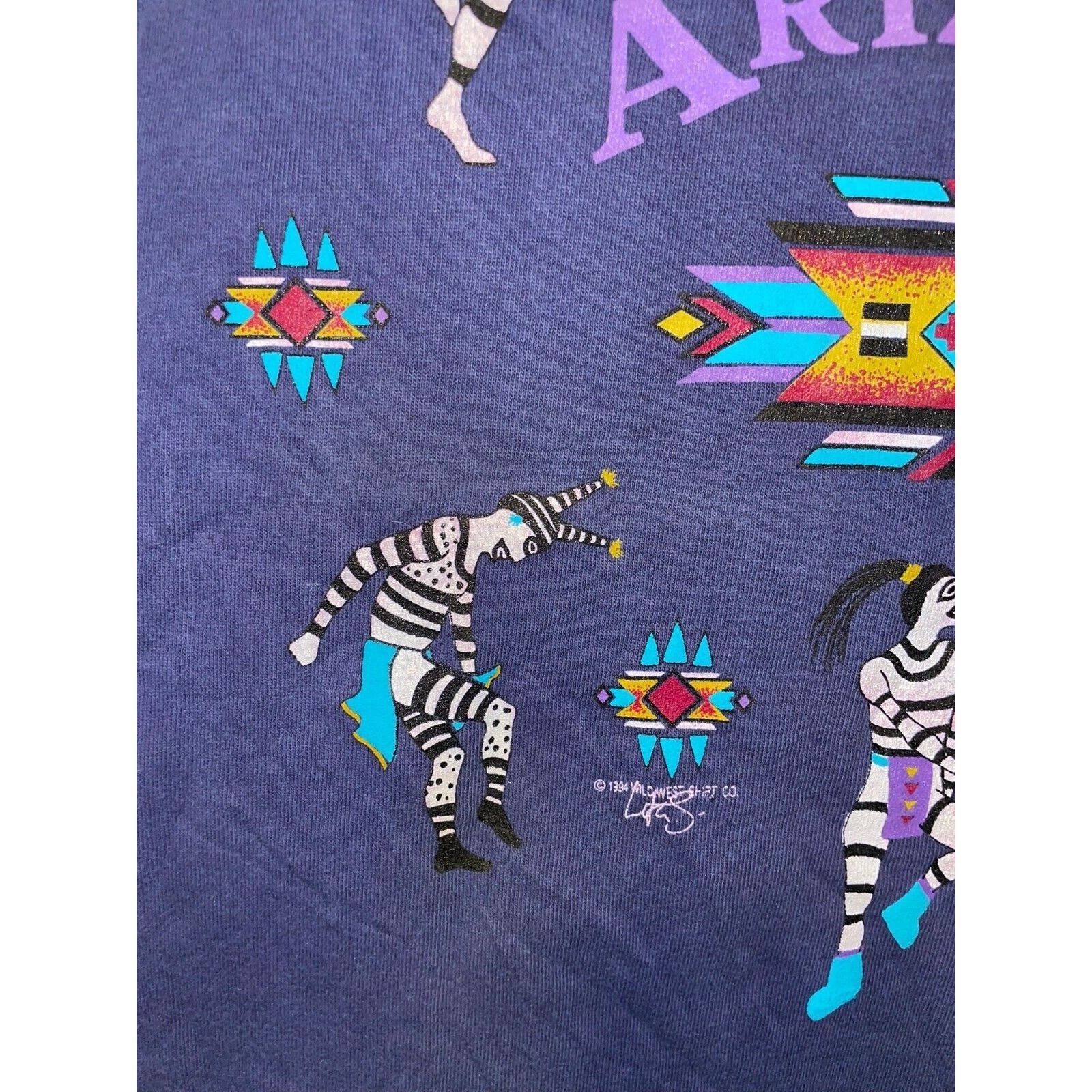 Vintage 1990s AZ Arizona Native American Striped Indian Dance Shirt Size US L / EU 52-54 / 3 - 6 Thumbnail