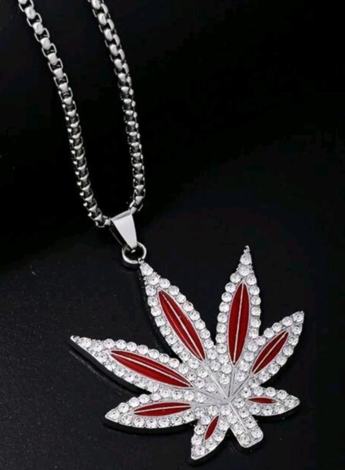 The Unbranded Brand Mary Jane Plant (Chain)-(Silver)-(Red)-(New)-(Zirconia)-$35 Size ONE SIZE - 1 Thumbnail