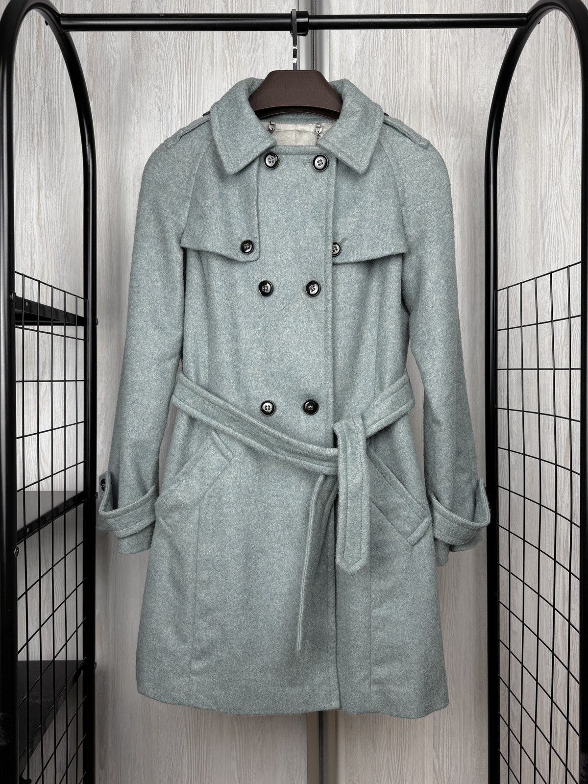 Weekend Max Mara MAX MARA Green Wool Belt Double Breasted Coat Jacket sz F38 Size M / US 6-8 / IT 42-44 - 2 Thumbnail
