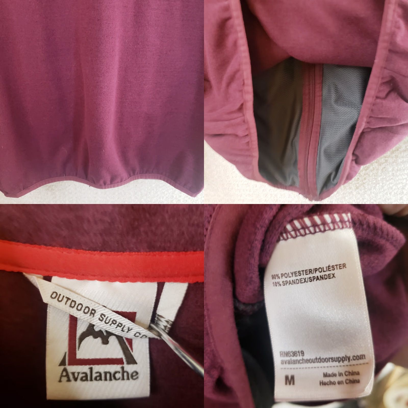 Avalanche Avalanche Jacket Full Zip Stand-Up Collar Pockets Maroon M Mens Regular Fit Size US M / EU 48-50 / 2 - 9 Thumbnail