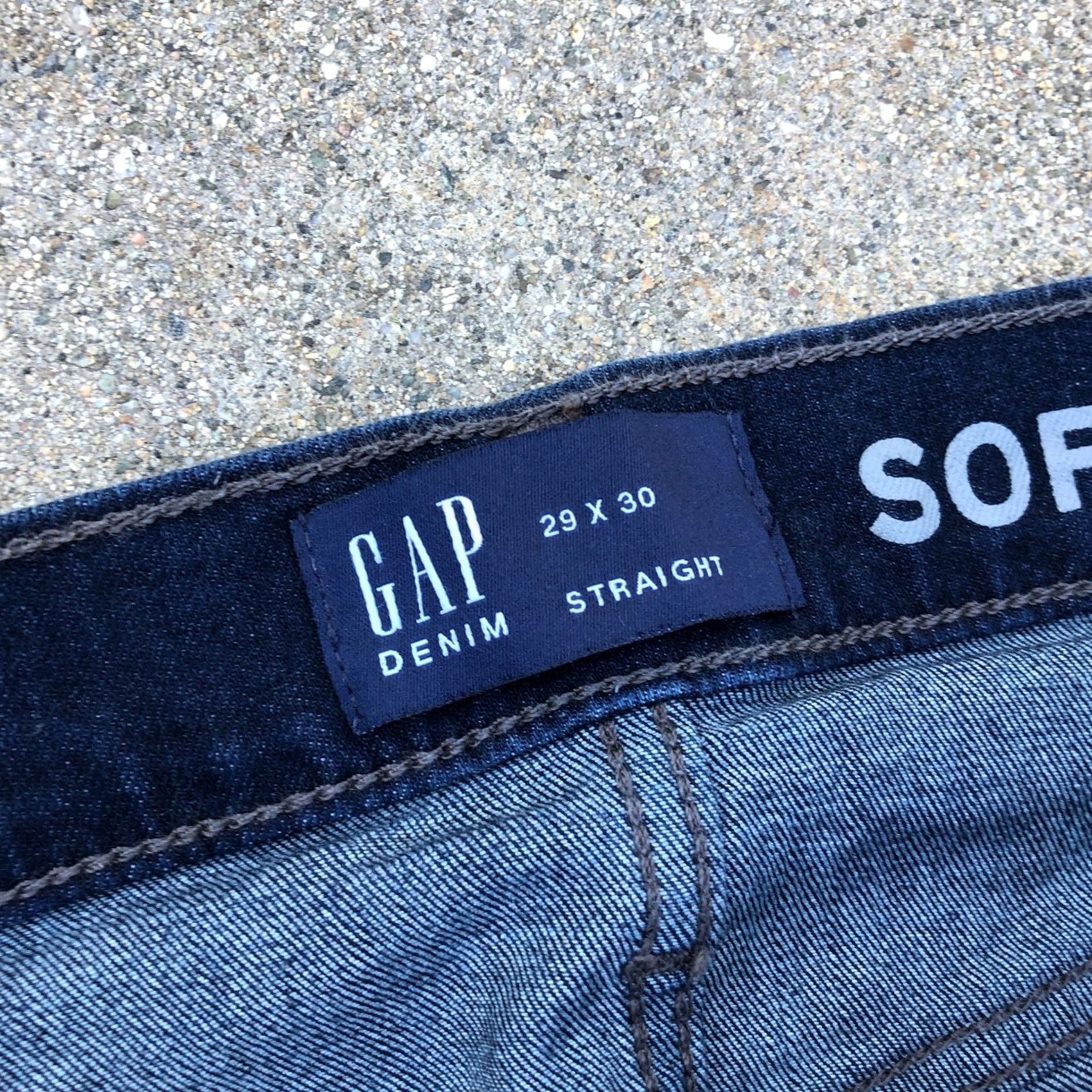 Gap GAP Denim Jeans Mens 29 x 30 Dark Wash Straight Leg Denim Pants Blue Regular Size 29 Mens Jeans Size US 29 - 4 Thumbnail