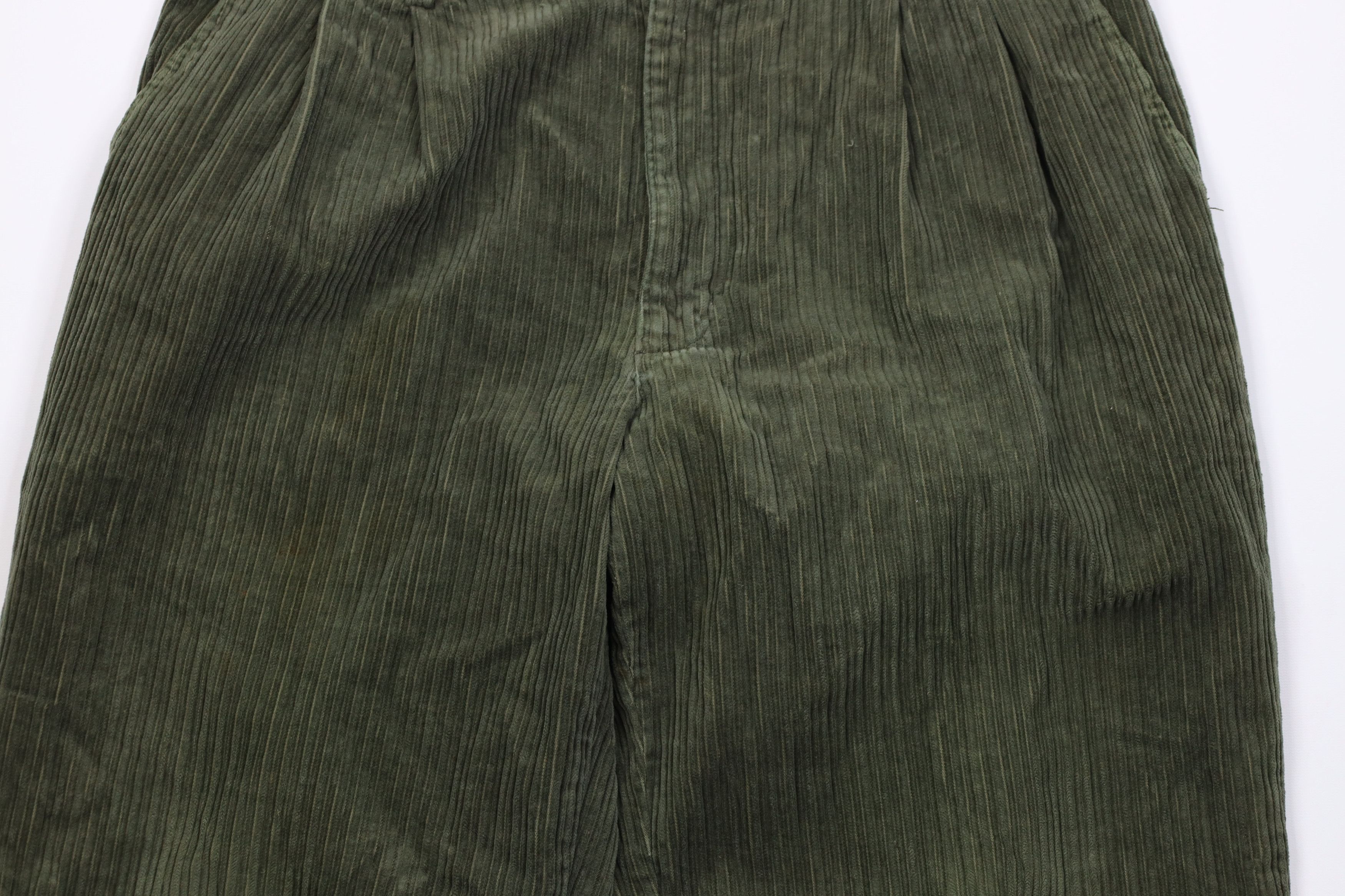 Vintage Vintage 90s Streetwear Wide Leg Corduroy Chino Pants Green Size US 38 / EU 54 - 3 Thumbnail