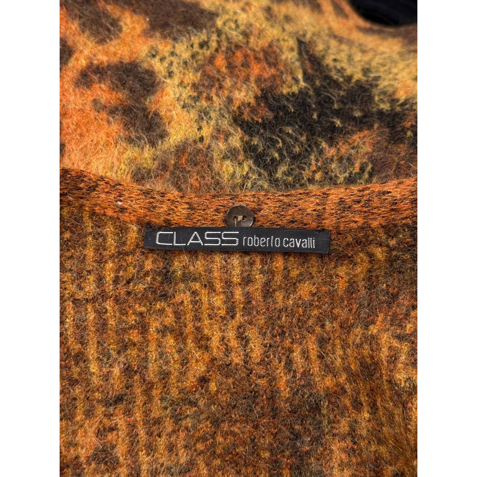 Roberto Cavalli 2000s Roberto Cavalli mohair tiger cardigan fur insterts Size ONE SIZE - 7 Thumbnail