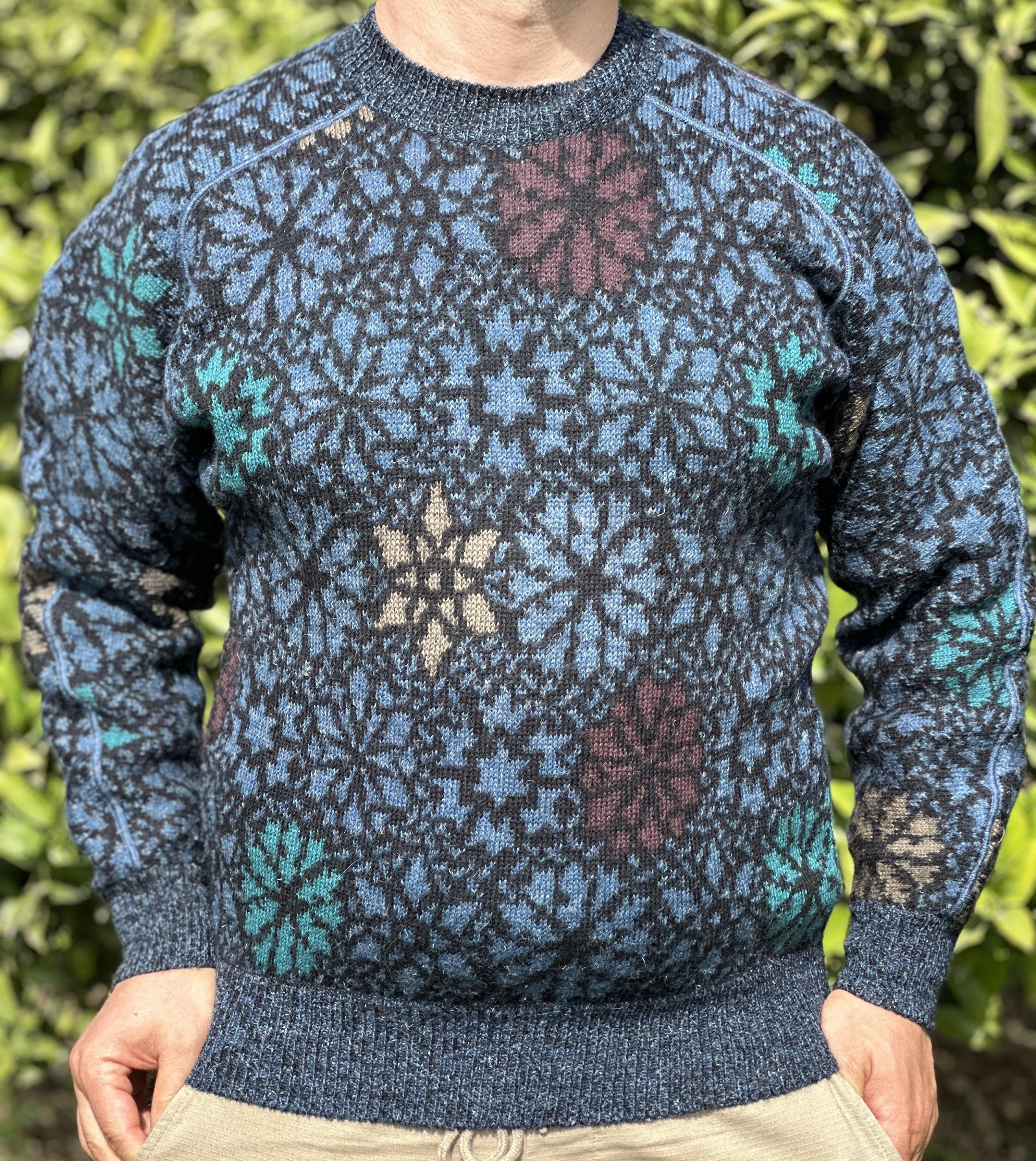 Missoni 90s Missoni Uomo Floral Knit Navy Cardigan Sweater Size M 50 Size US M / EU 48-50 / 2 - 1 Thumbnail