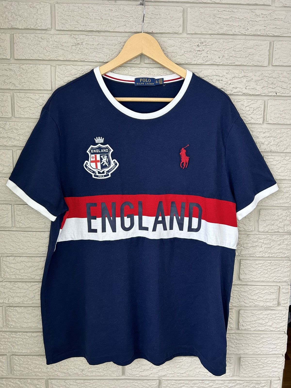 Polo Ralph Lauren Polo Ralph Lauren England Big Pony Chief Keef T Shirt Size US XL / EU 56 / 4 - 1 Thumbnail