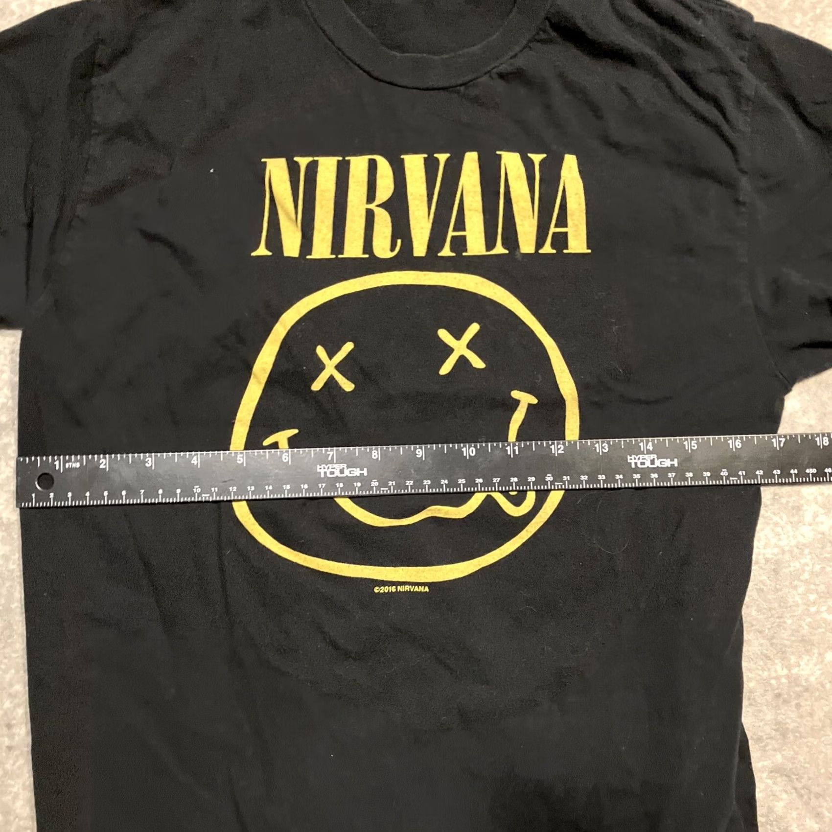 Vintage NIRVANA SMILEY FACE 2016 T-SHIRT BLACK MEN'S SMALL Rock Grunge Logo Vintage 90s USA Shirt Mens Small Size US S / EU 44-46 / 1 - 4 Thumbnail