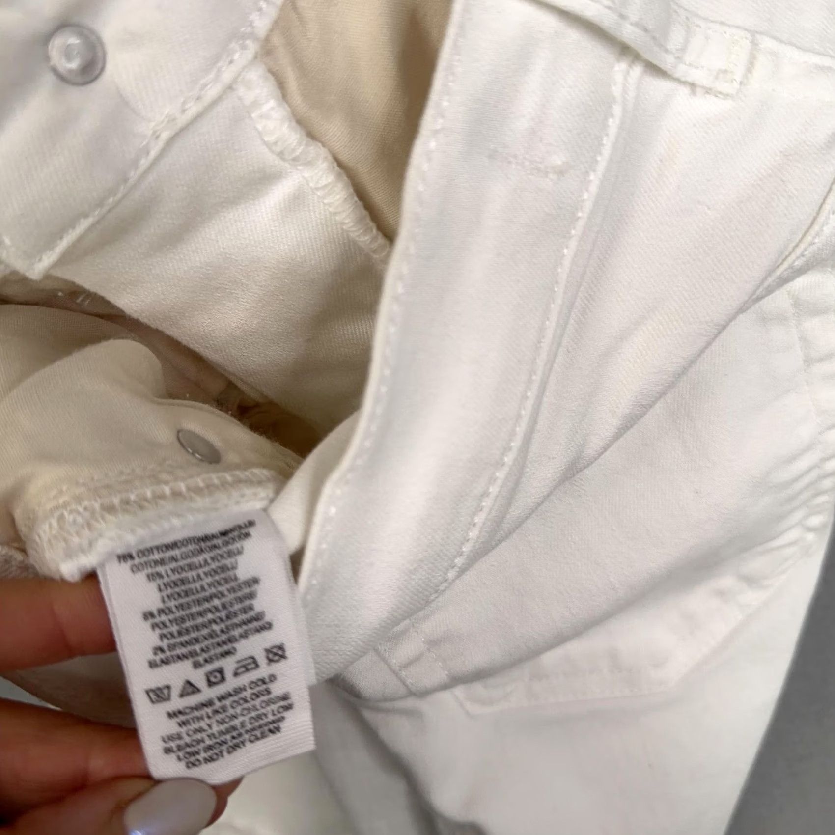 Free People Free People Jeans Womens 25 White Ripped Skinny Stretch Denim Boho Casual Grunge Mid Rise 5-Pocket Womens Boys Girls Size 42" / US 20 - 5 Thumbnail
