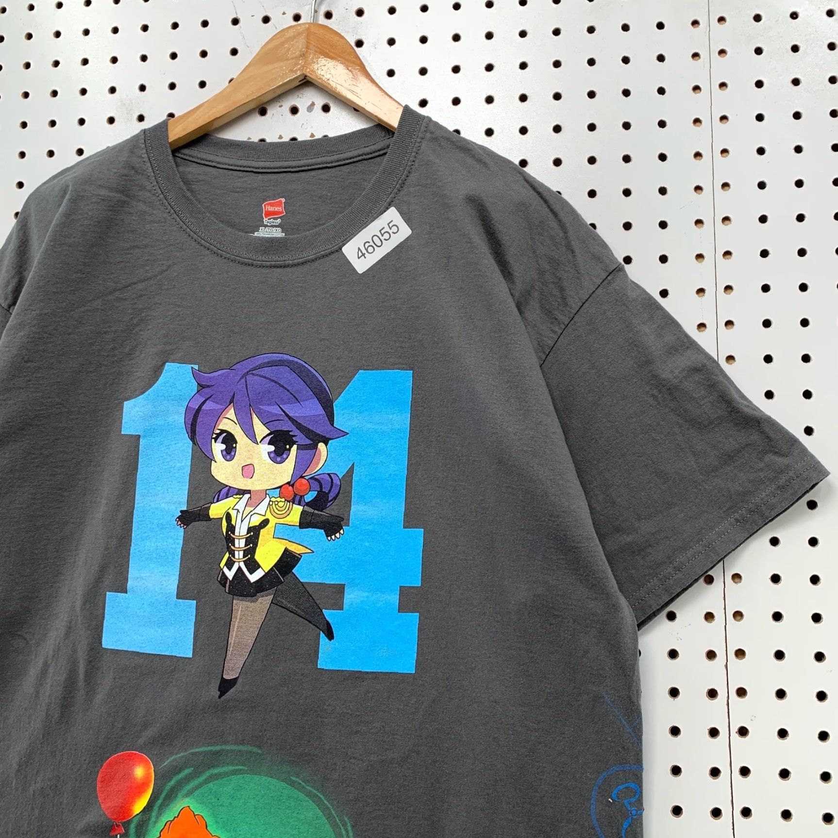 Hanes Anime Los Angeles Test Print Shirt Mens XL Gray Hello Kitty Pennywise Size US XL / EU 56 / 4 - 7 Thumbnail
