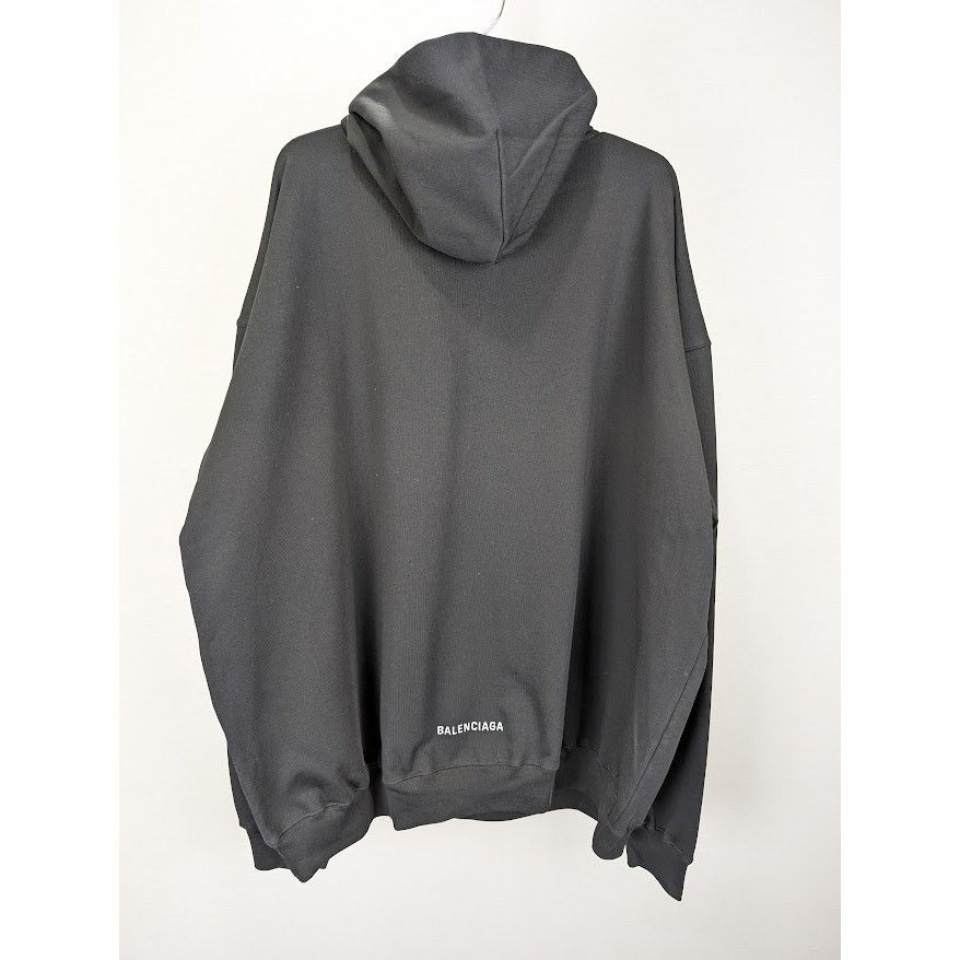 Balenciaga o1rshd1 Large Fit Hoodie in Washed Black | Grailed
