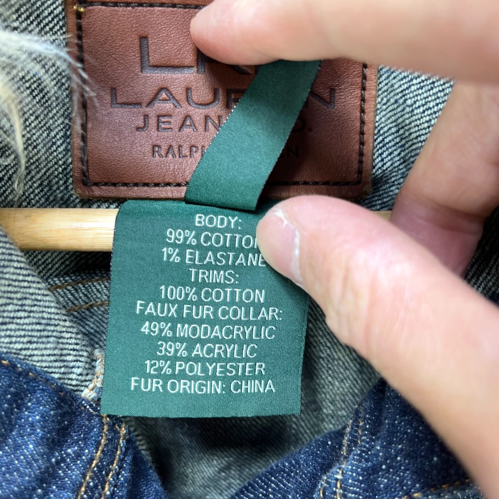 Levi's Vintage Lauren Ralph Lauren Denim Jean Jacket Women's L Blue Sports Basic Jacket Mens? Girls? Wait. Size 36" / US 14 / IT 50 - 4 Thumbnail