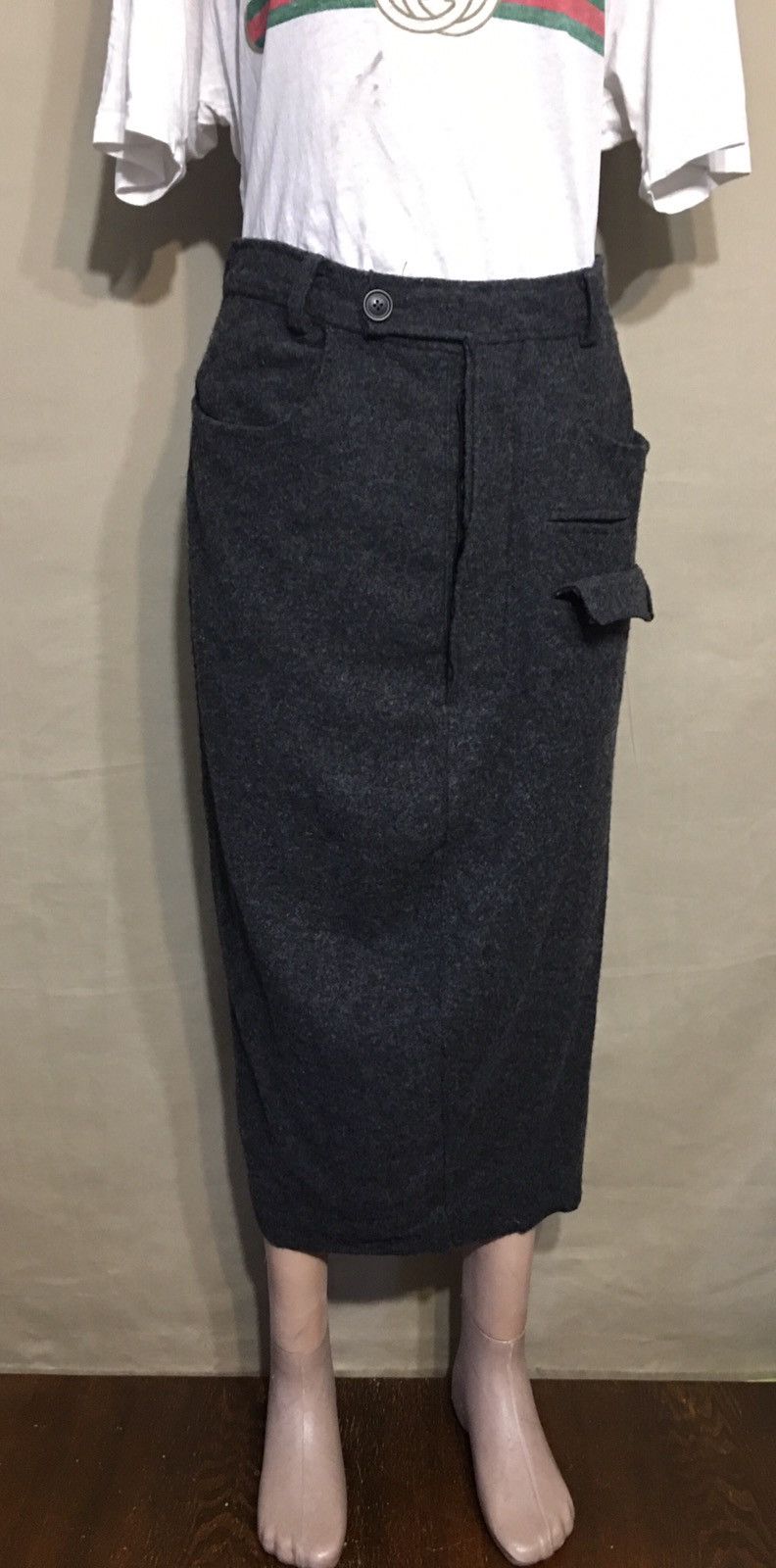 Rundholz RUNDHOLZ Black Label Grey Wool Designer Skirt S Size 26" / US 2 / IT 38 - 2 Thumbnail
