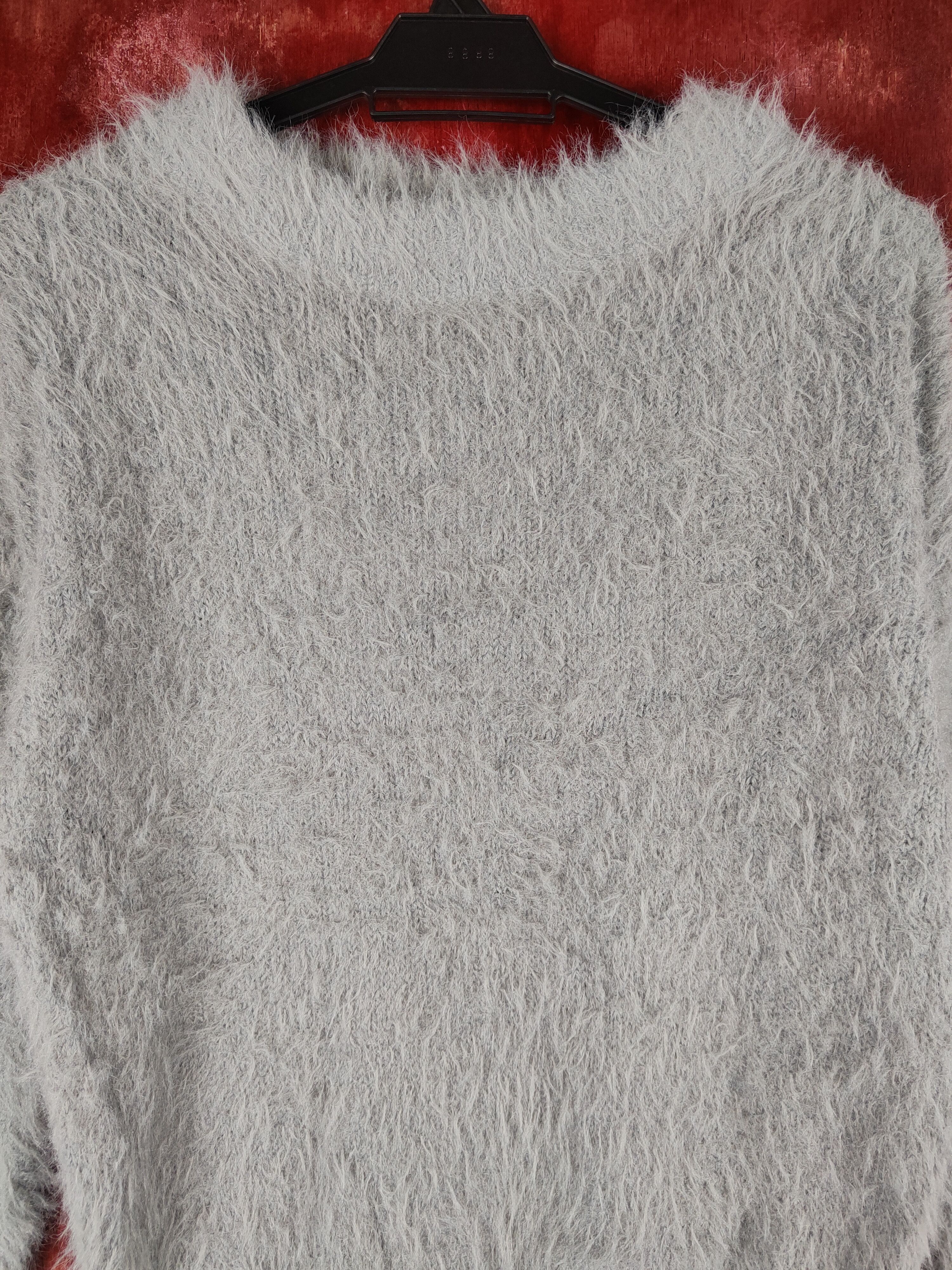 Japanese Brand Lowrys Farm Gray Shag Shaggy Fur Mohair Knitwear #S1956 Size M / US 6-8 / IT 42-44 - 2 Thumbnail