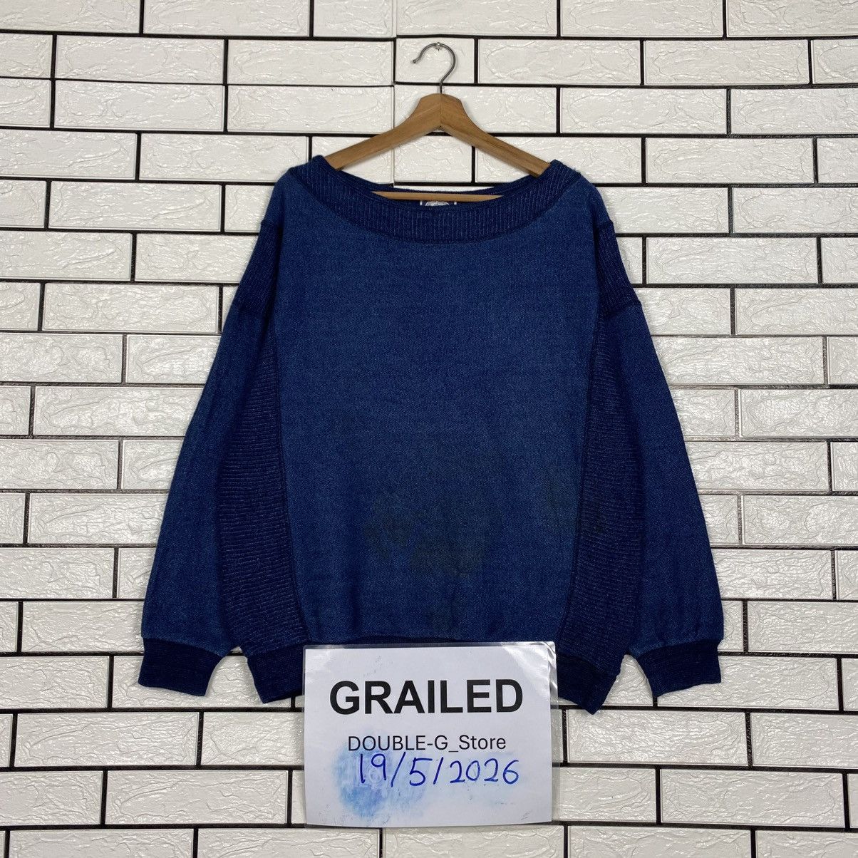 Indigo Vintage Sweatshirt Jantzen Indigoblue Pure Indigo Dyed Size US L / EU 52-54 / 3 - 1 Thumbnail