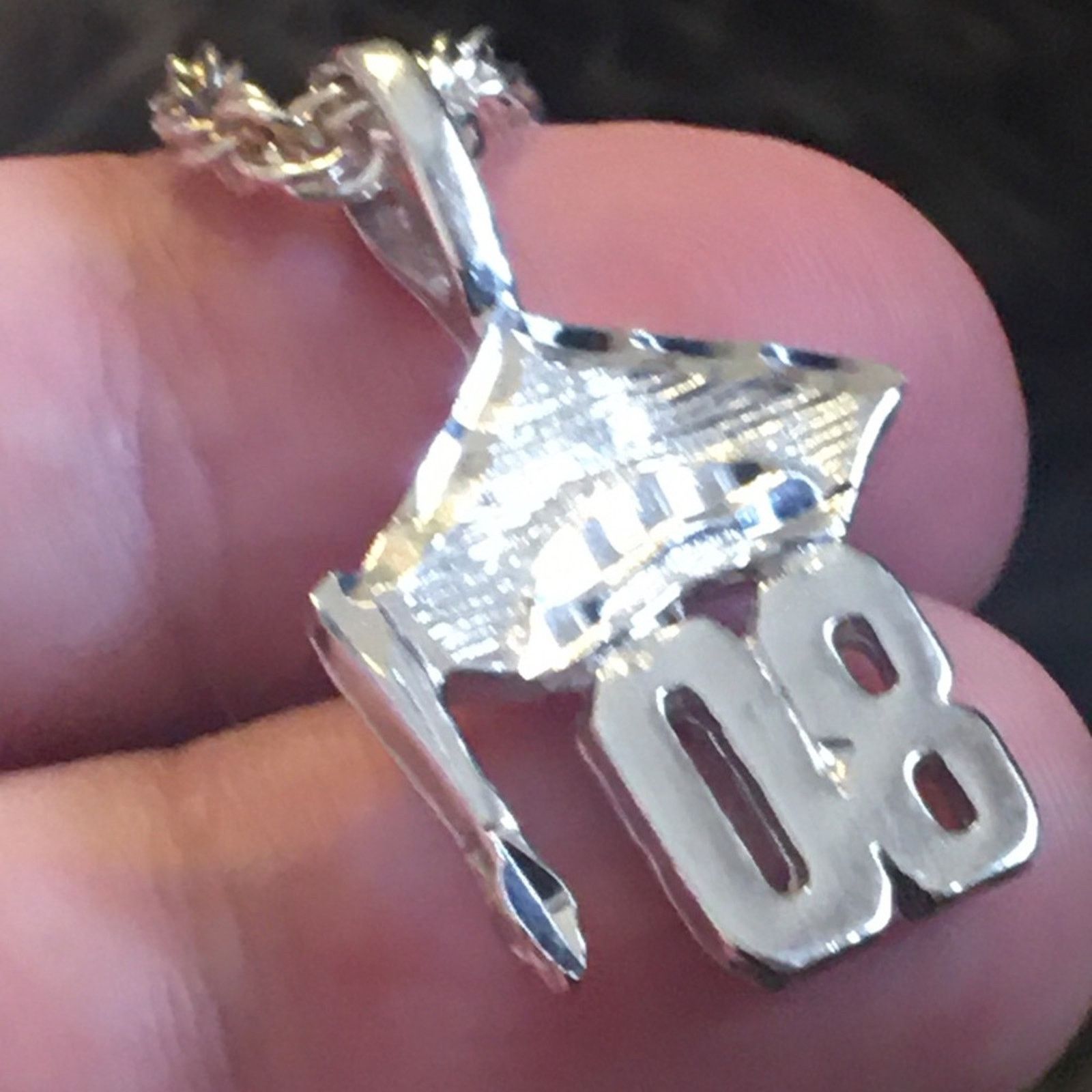 Jewelry Diamond cut accent silver ‘08 graduate necklace Size ONE SIZE - 6 Thumbnail