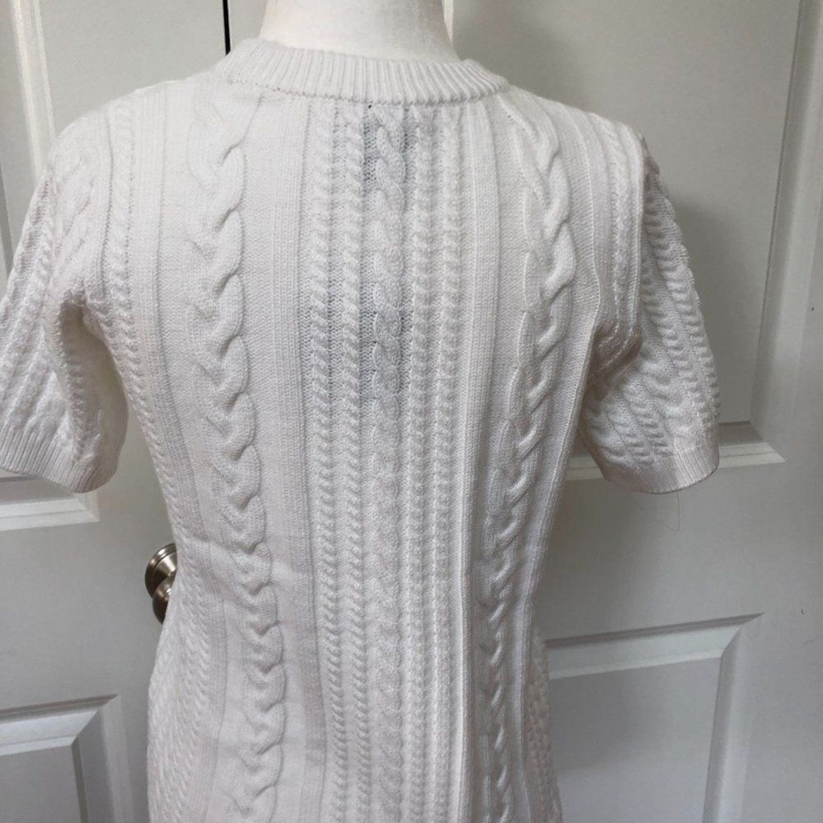 Magaschoni Short Sleeve Cable Knit Sweater from MAGASCHONI Size S / US 4 / IT 40 - 5 Thumbnail