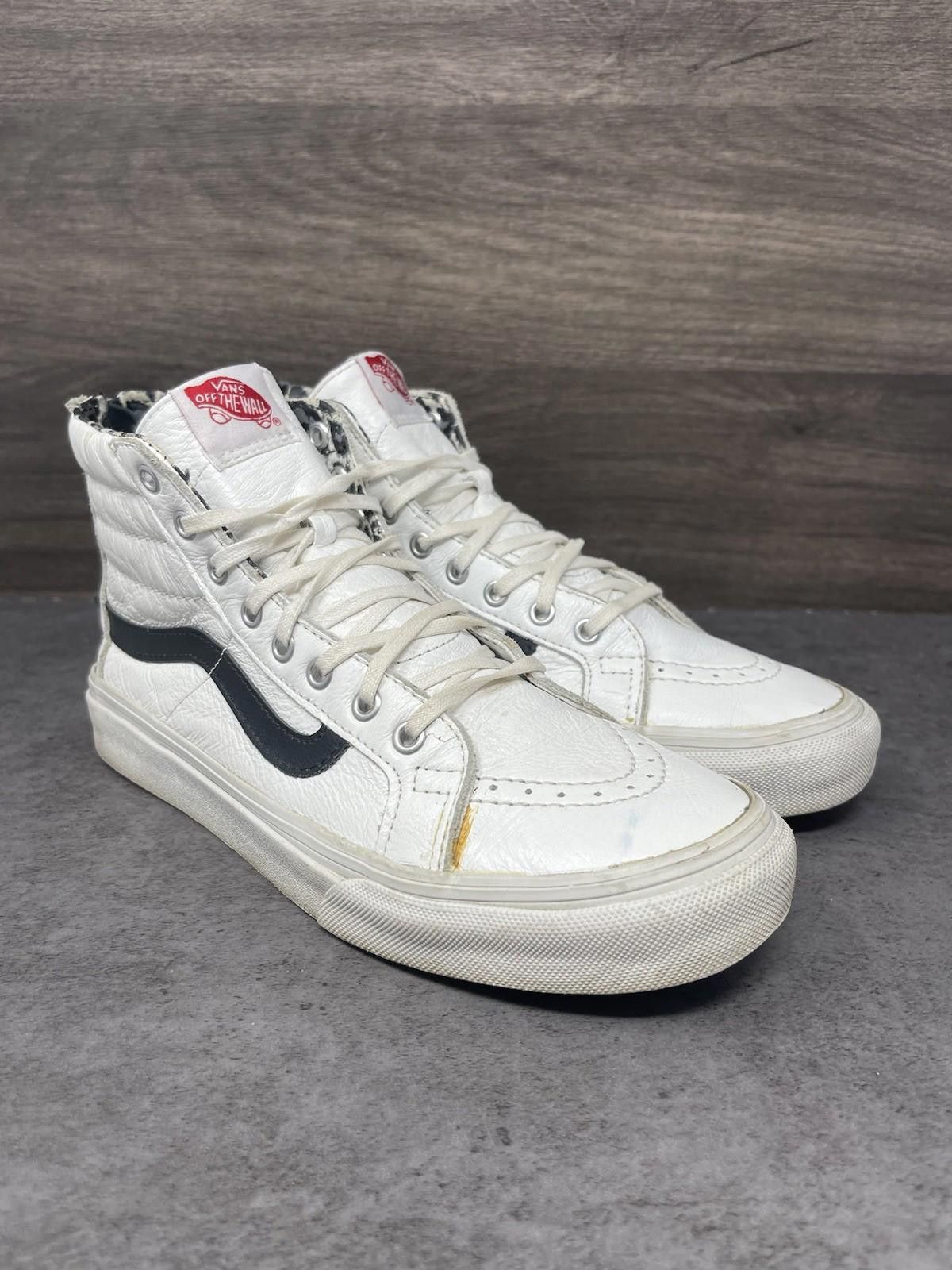 Vans Vans Sk8 Hi Slim Zip Sneakers Womens Size 7.5 White Black Size US 7.5 / IT 37.5 - 4 Thumbnail