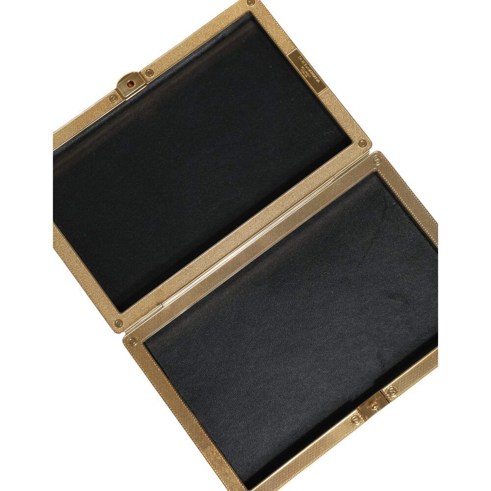 Dolce & Gabbana Dolce & Gabbana Gold Crystal Bifold Clutch Evening Party Wom Size ONE SIZE - 6 Thumbnail
