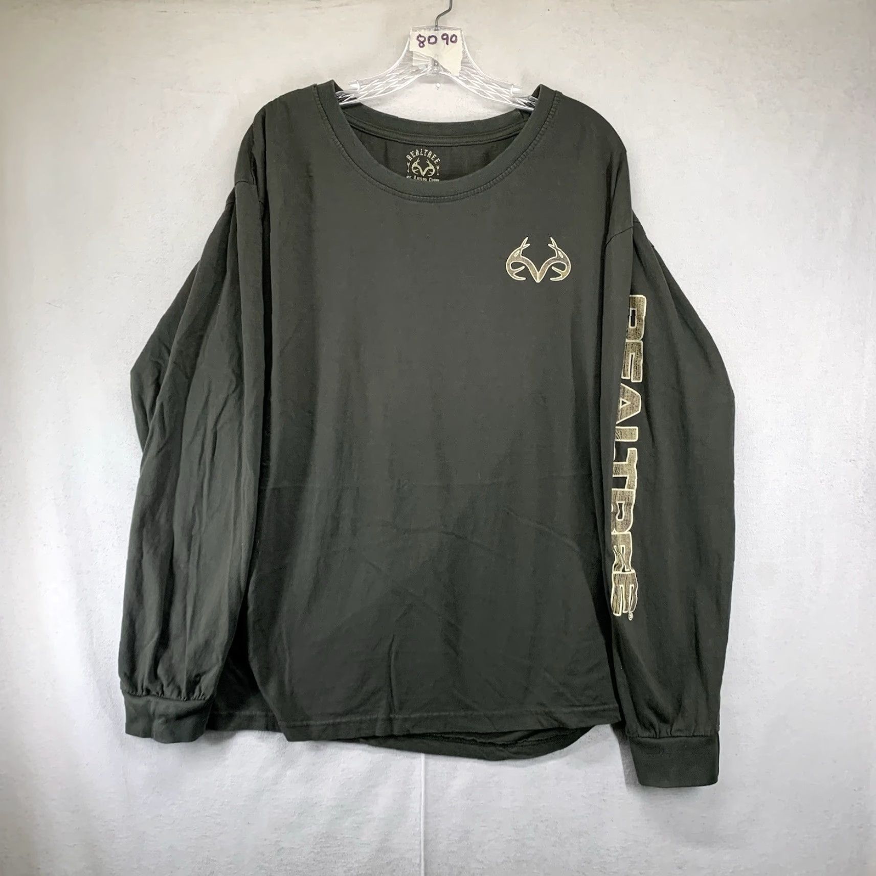 Realtree Realtree Edge Men's T-Shirt 2XL Crew Neck Long Sleeve Olive Green Cotton Outdoor Fishing Logo Size US XXL / EU 58 / 5 - 3 Thumbnail