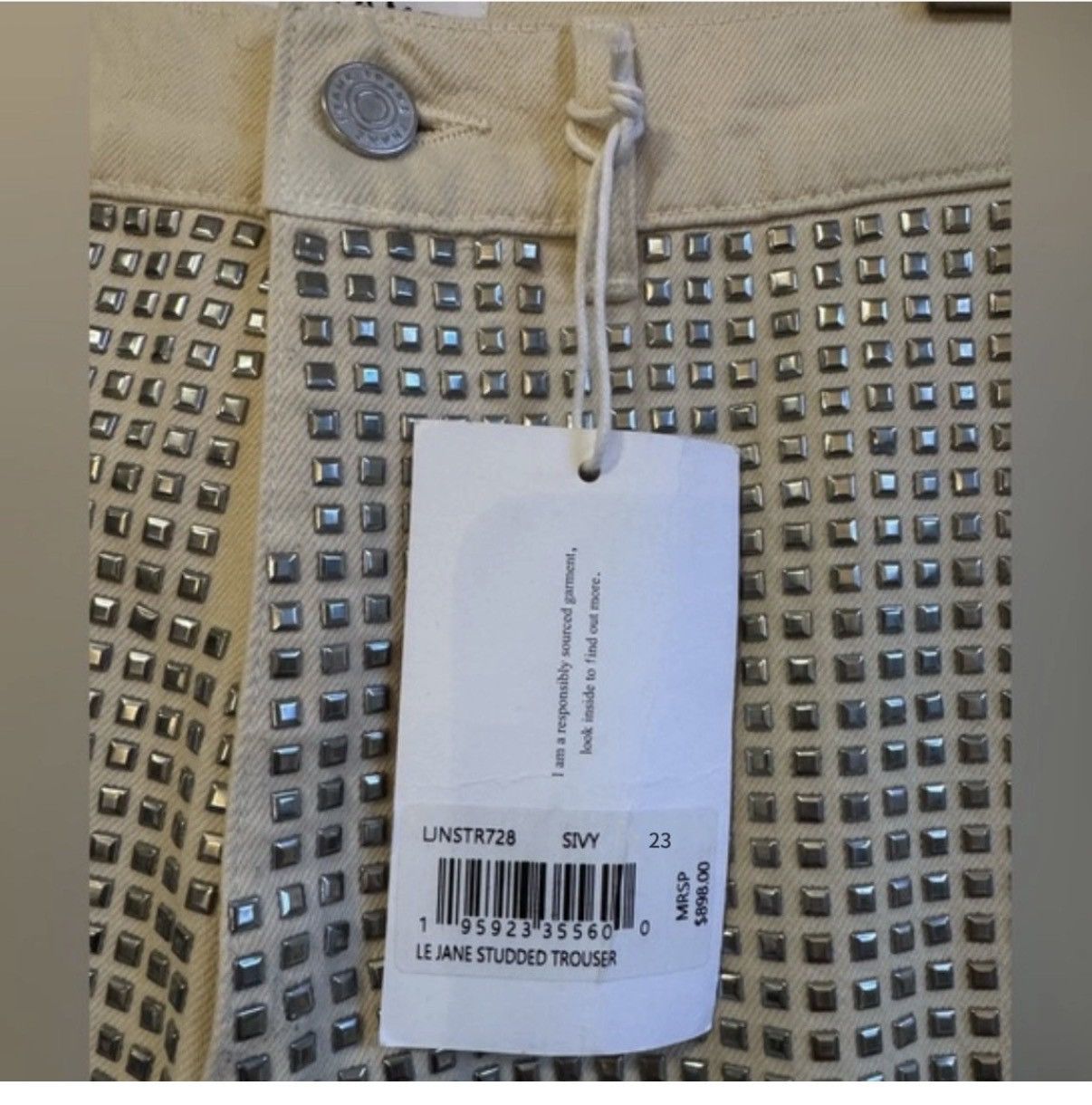 Frame FRAME Atelier if Denim Le Jane Hi Rise Studded Jeans Size 23" - 4 Thumbnail