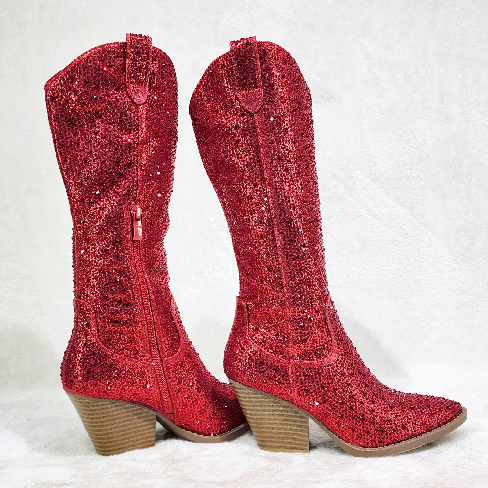 Other Wild One Red Rhinestone Party Country Western Cowgirl Boots Size US 9 / IT 39 - 2 Thumbnail