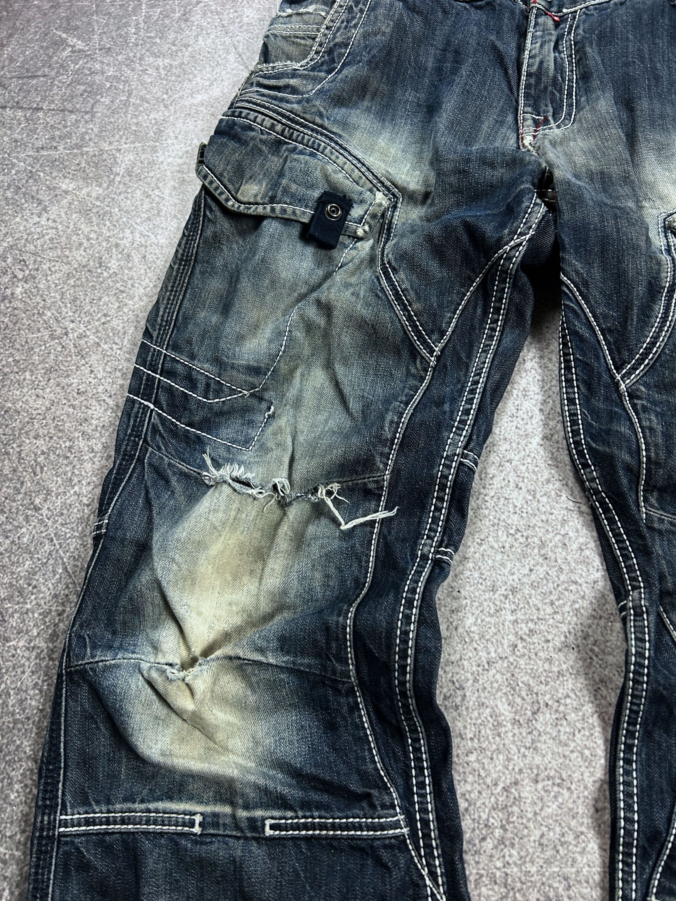 Japanese Brand Cargo Denim Pants Multi Pocket Baggy Techwear Y2K Archive Size US 32 / EU 48 - 3 Thumbnail
