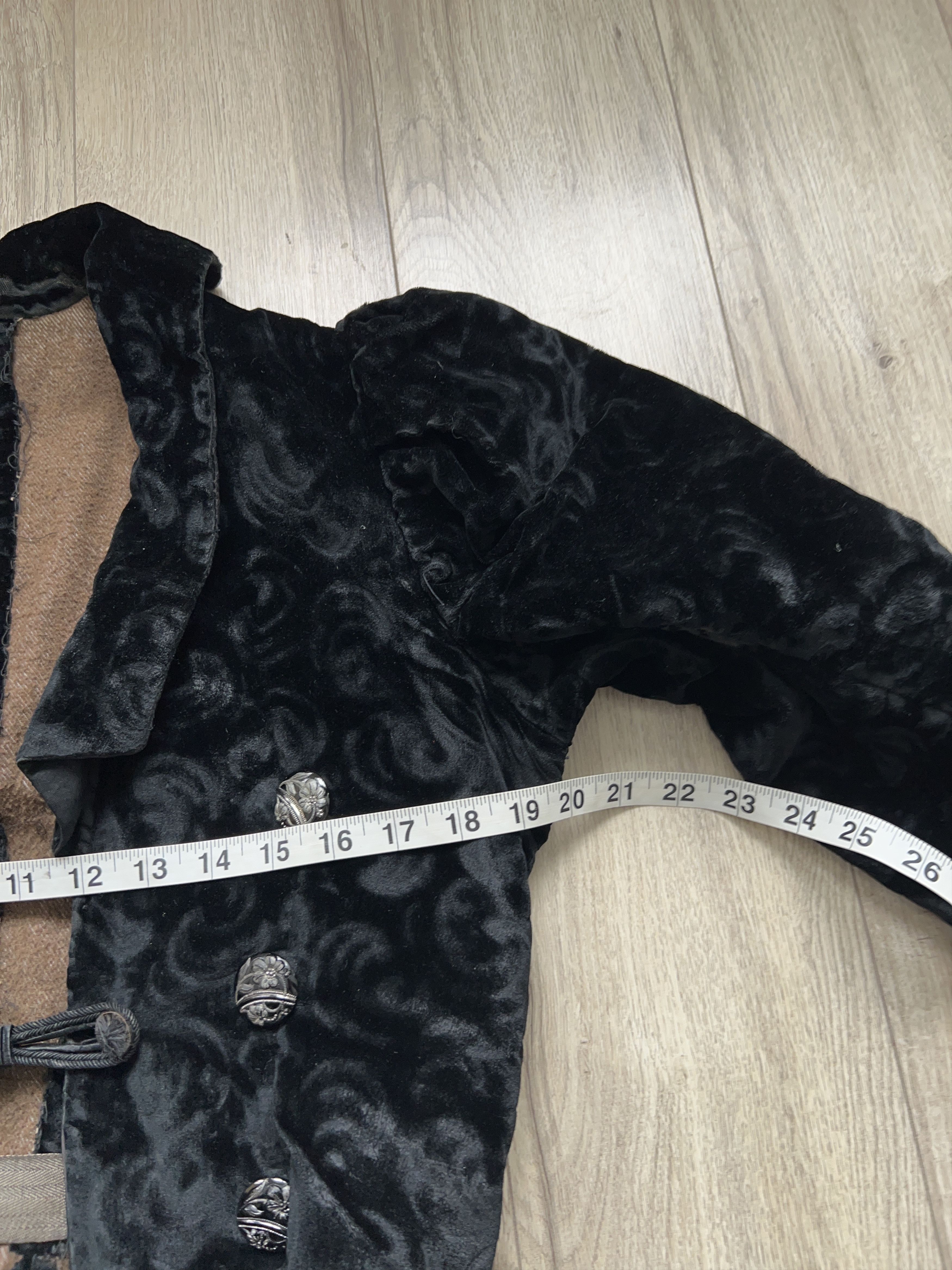 Vintage 19th Century Victorian Era Black Velvet Bodice Blazer Jacket Size ONE SIZE - 8 Thumbnail