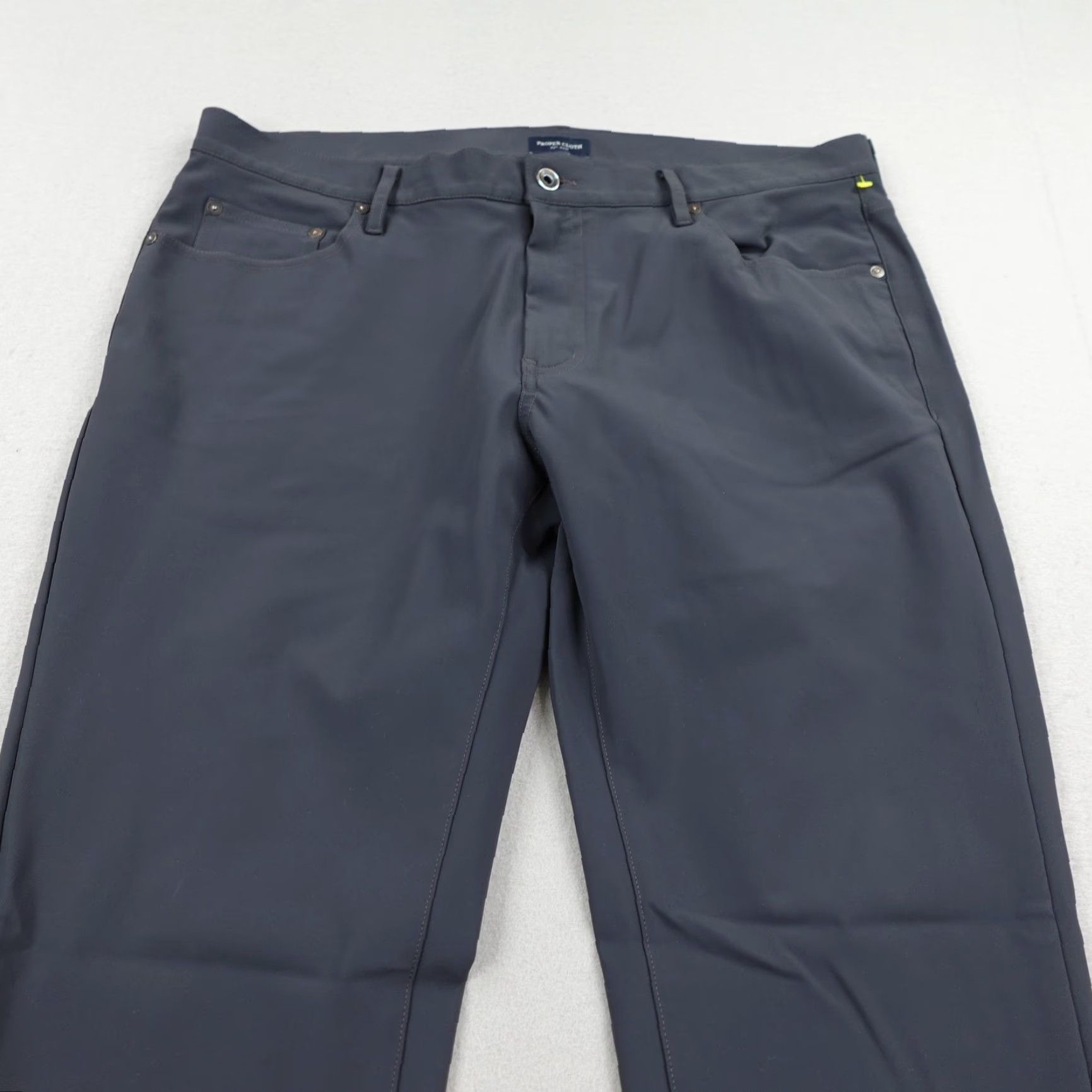 Proper Cloth PROPER CLOTH PANTS Mens 38x30 Milano Performance Knit Chino Slacks Straight Leg Gray Regular 38 30 Business Casual Formal Travel Workwear Mens Size US 38 / EU 54 - 2 Thumbnail