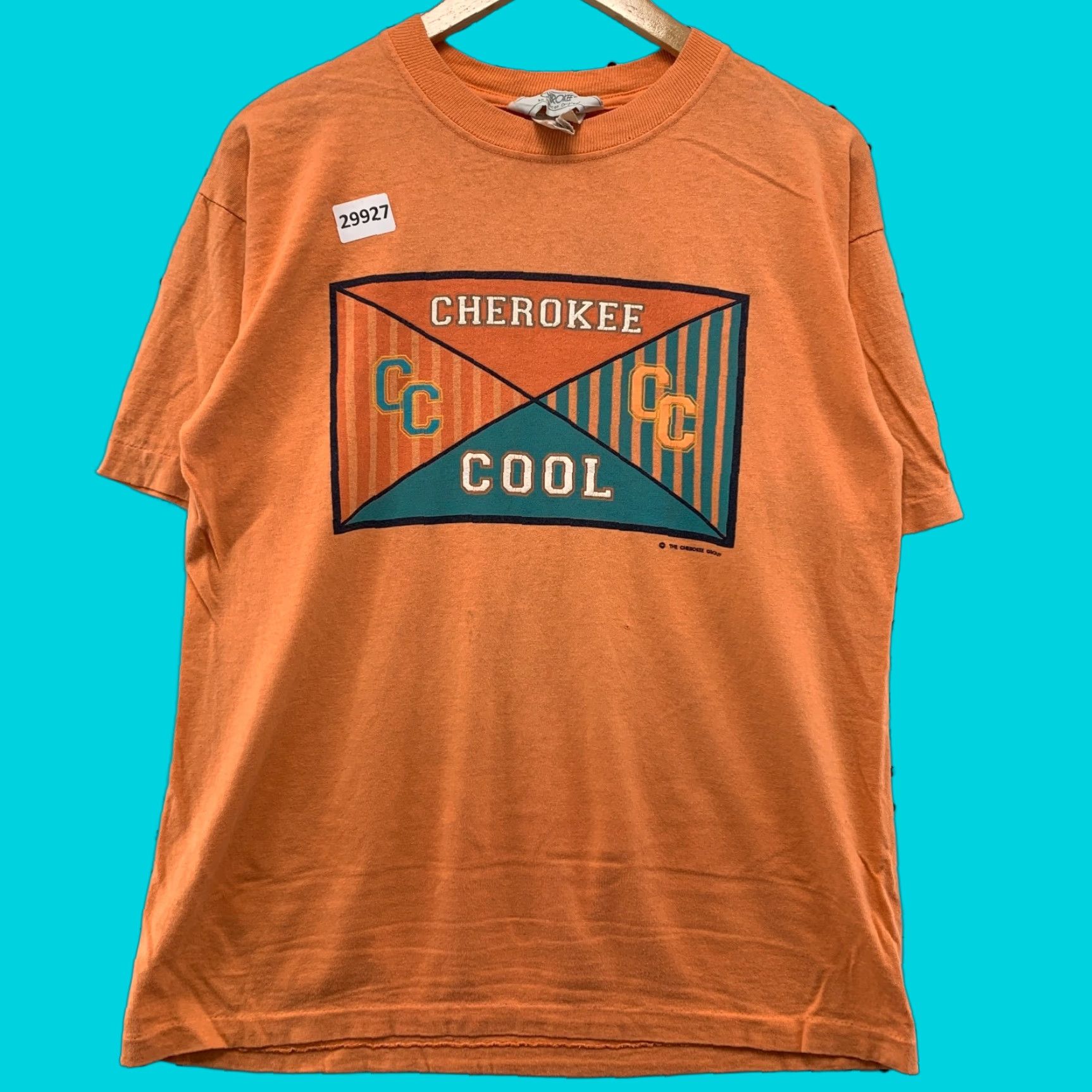 Cherokee VINTAGE Cherokee Shirt Mens M Orange 90s Made USA Cotton Crew Neck Short Sleeve T-Shirt Size US M / EU 48-50 / 2 - 1 Thumbnail