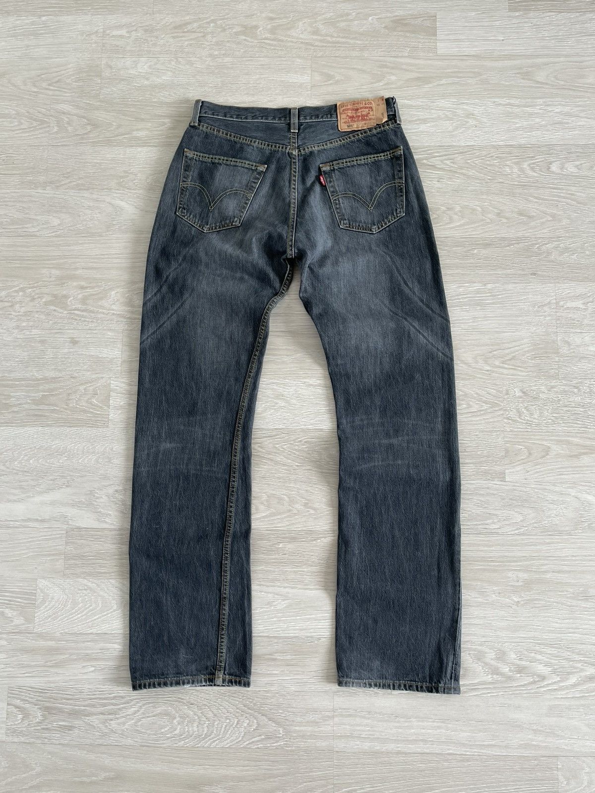 Levi's Vintage 00s Levi's 501 Gray Washed Denim Straight Jeans Size US 33 - 1 Thumbnail