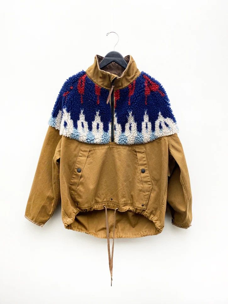 Kapital boa fleece anorak camel