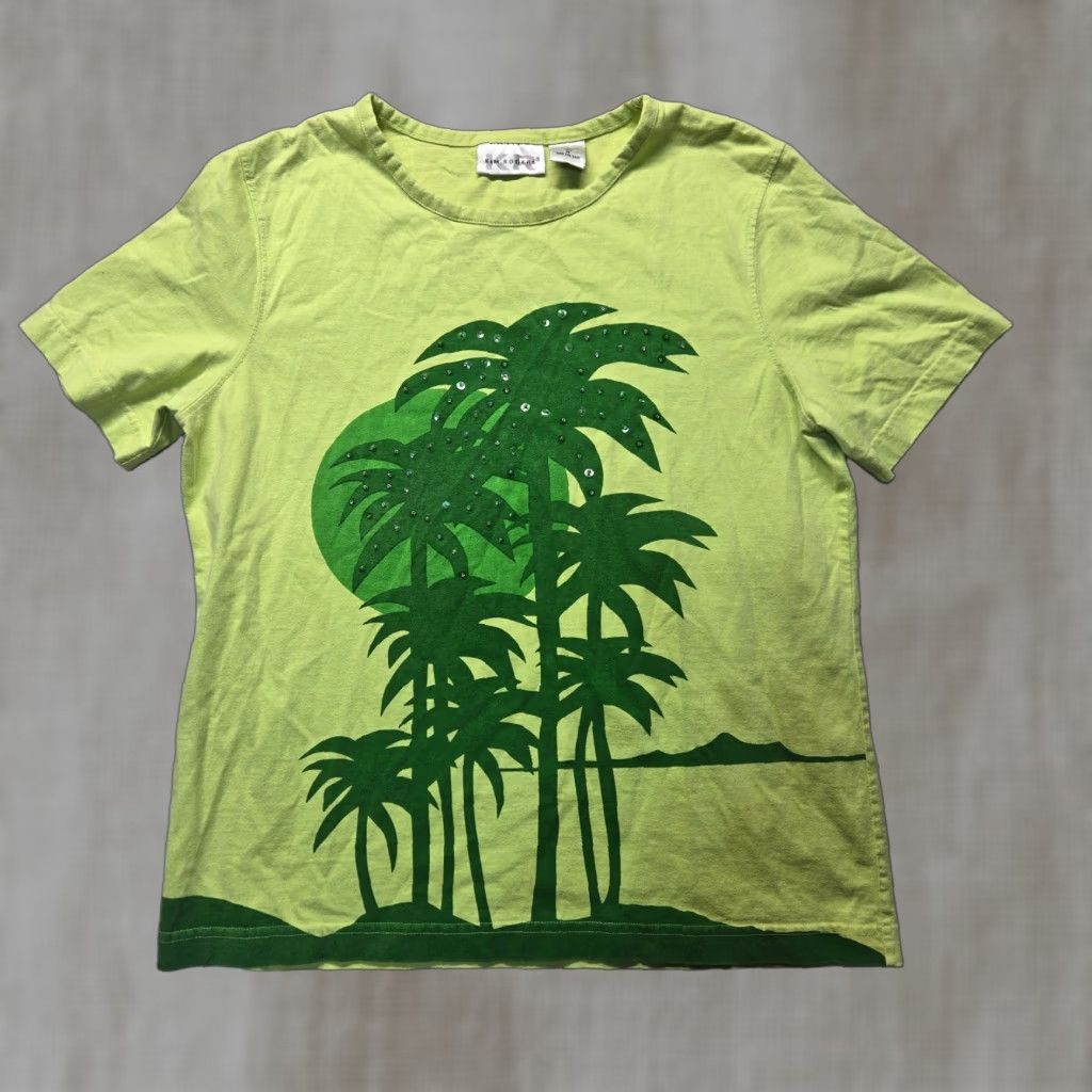 Vintage KIM ROGERS Palm Tree Green Short Sleeve Tee T-Shirt Adult Women's Size M Shirt Size M / US 6-8 / IT 42-44 - 1 Thumbnail