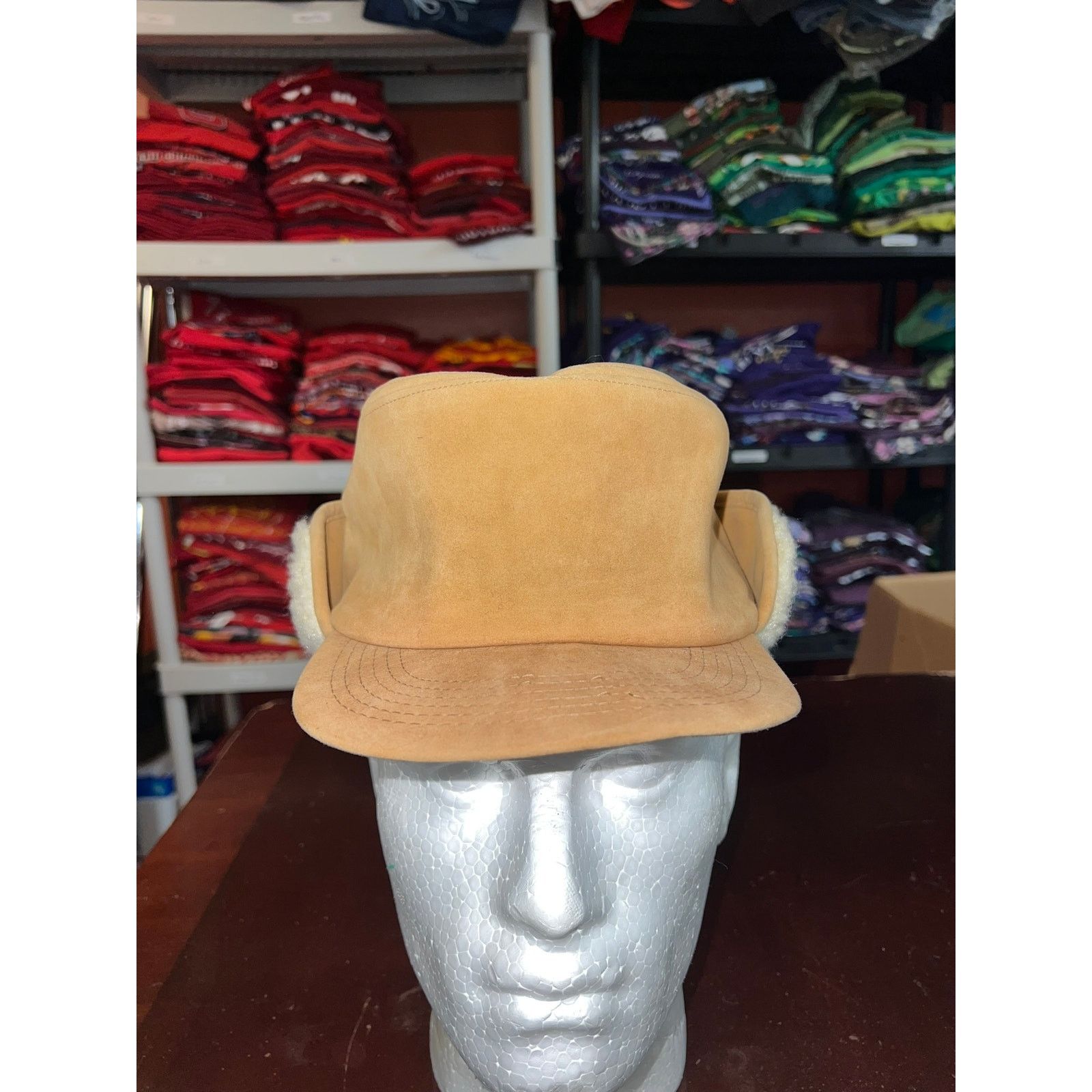 Vintage Vintage Trapper Hat Sheepskin Suede K-Brand 1980s 80s VTG OS Size ONE SIZE - 1 Thumbnail
