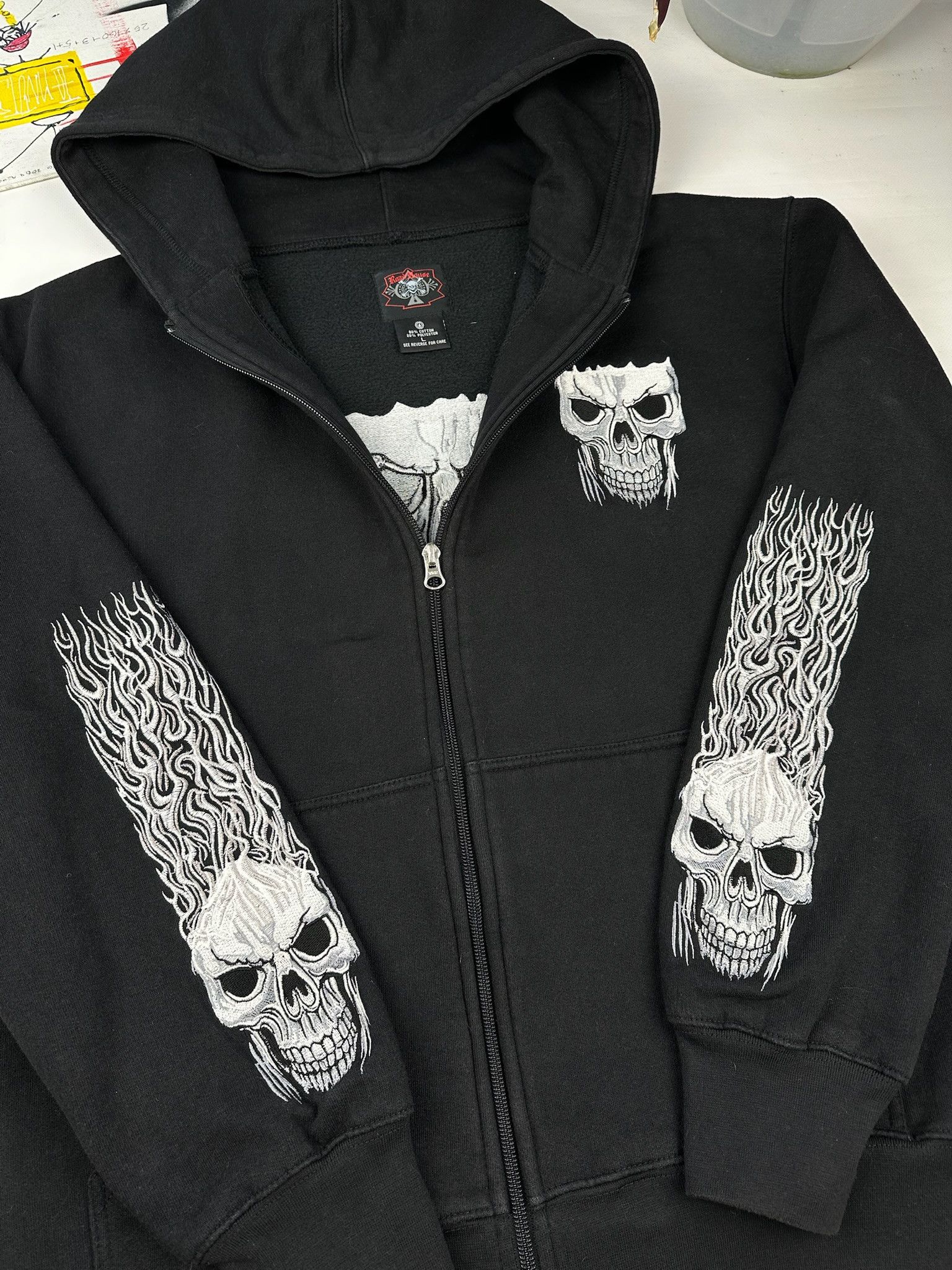 Vintage Road House vintage hoodie skull flame Size US L / EU 52-54 / 3 - 7 Thumbnail