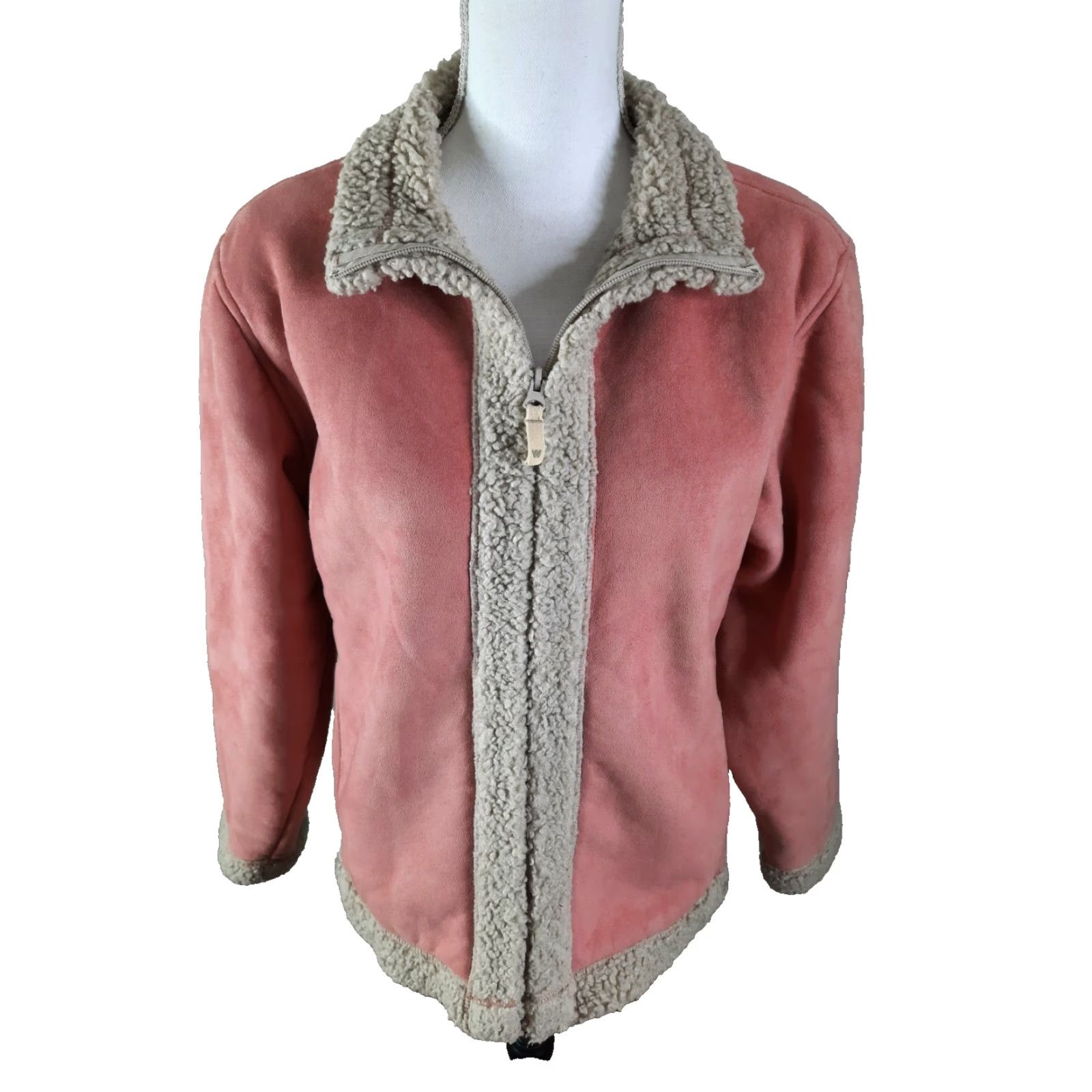 Vintage VINTAGE Woolrich Women's Coat Jacket Pink Faux Suede Sherpa Lined Size M Bomber Size M / US 6-8 / IT 42-44 - 2 Thumbnail