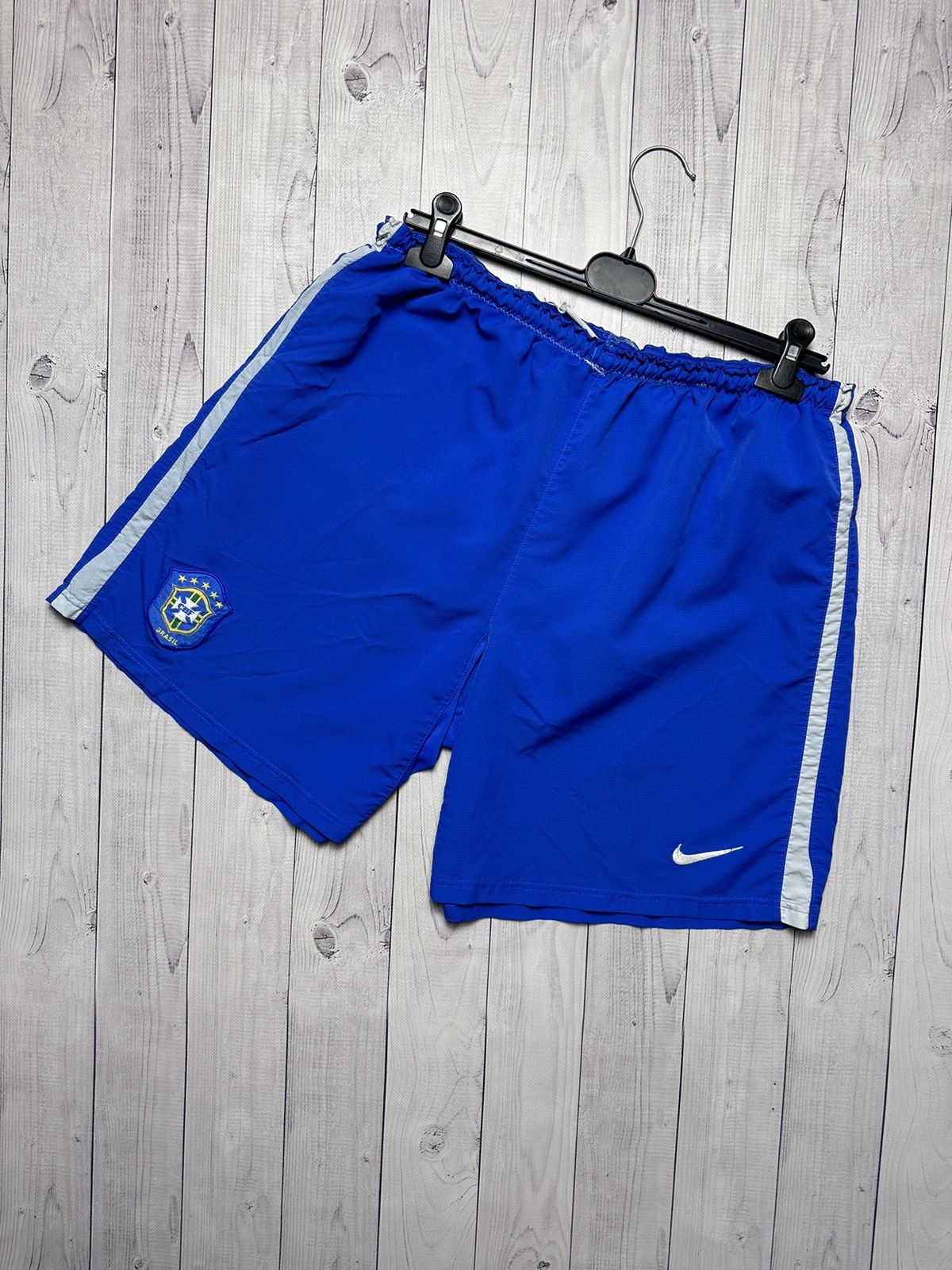 Nike × Vintage Vintage Nike Brasil soccer shorts logo Brazil size L Size US 34 / EU 50 - 1 Thumbnail