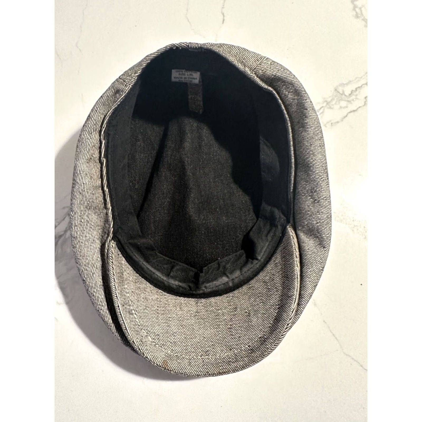 Denime VINTAGE Cabbie Newsboy Denim Fitted L Cap Gray Mens Hat Cap L Size ONE SIZE - 5 Thumbnail