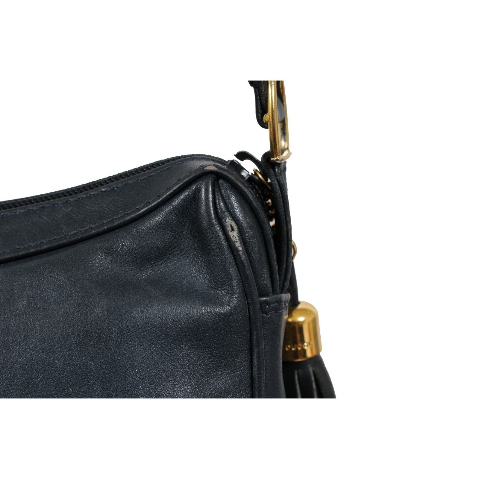 Gucci Vintage Crossbody Bag Blue Lambskin Leather Purse Gold Size ONE SIZE - 8 Thumbnail