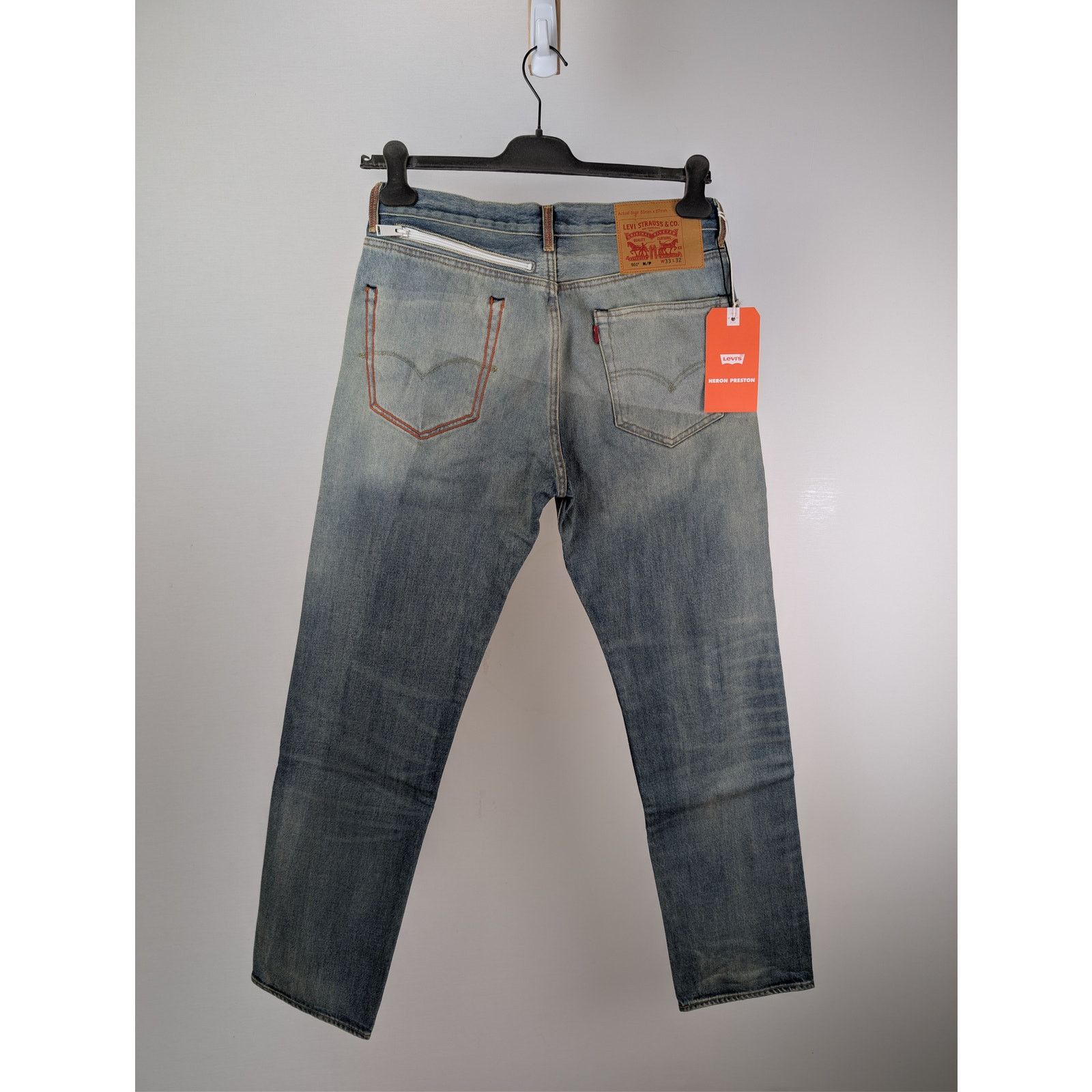 Heron Preston o1rshd1 Levi's 501 Vintage Wash Denim Jeans in Blue Size US 30 / EU 46 - 13 Thumbnail